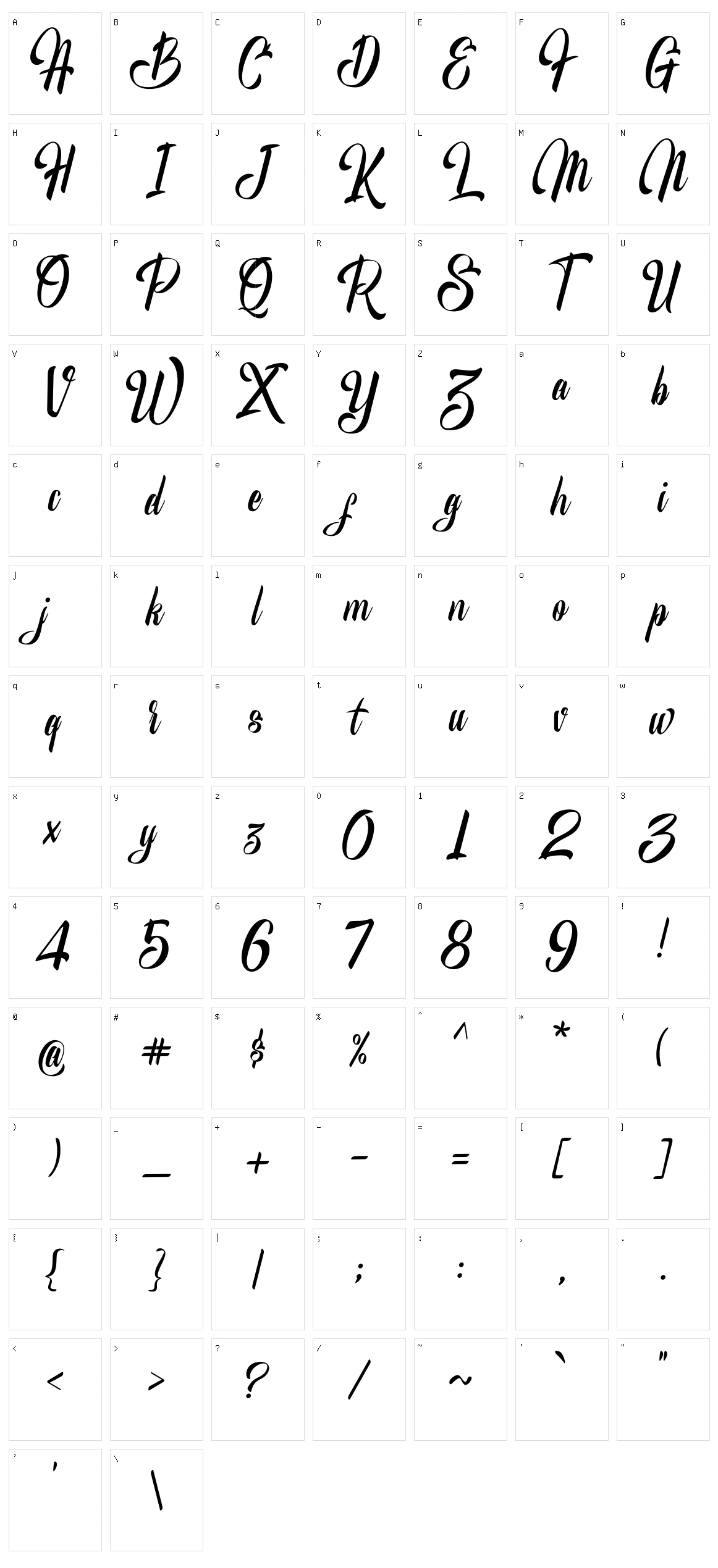 Mr Scripton Character Set