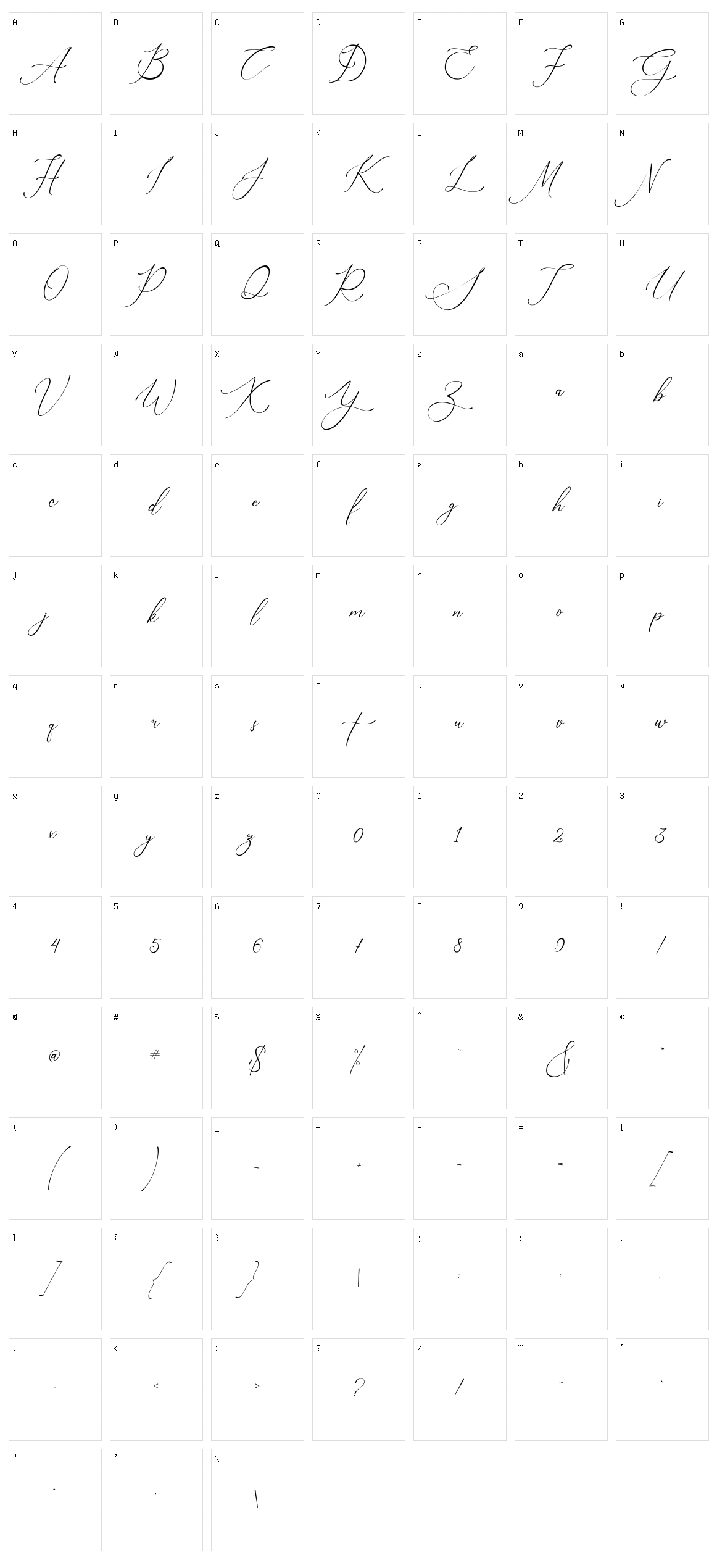 Nagisha Character Set