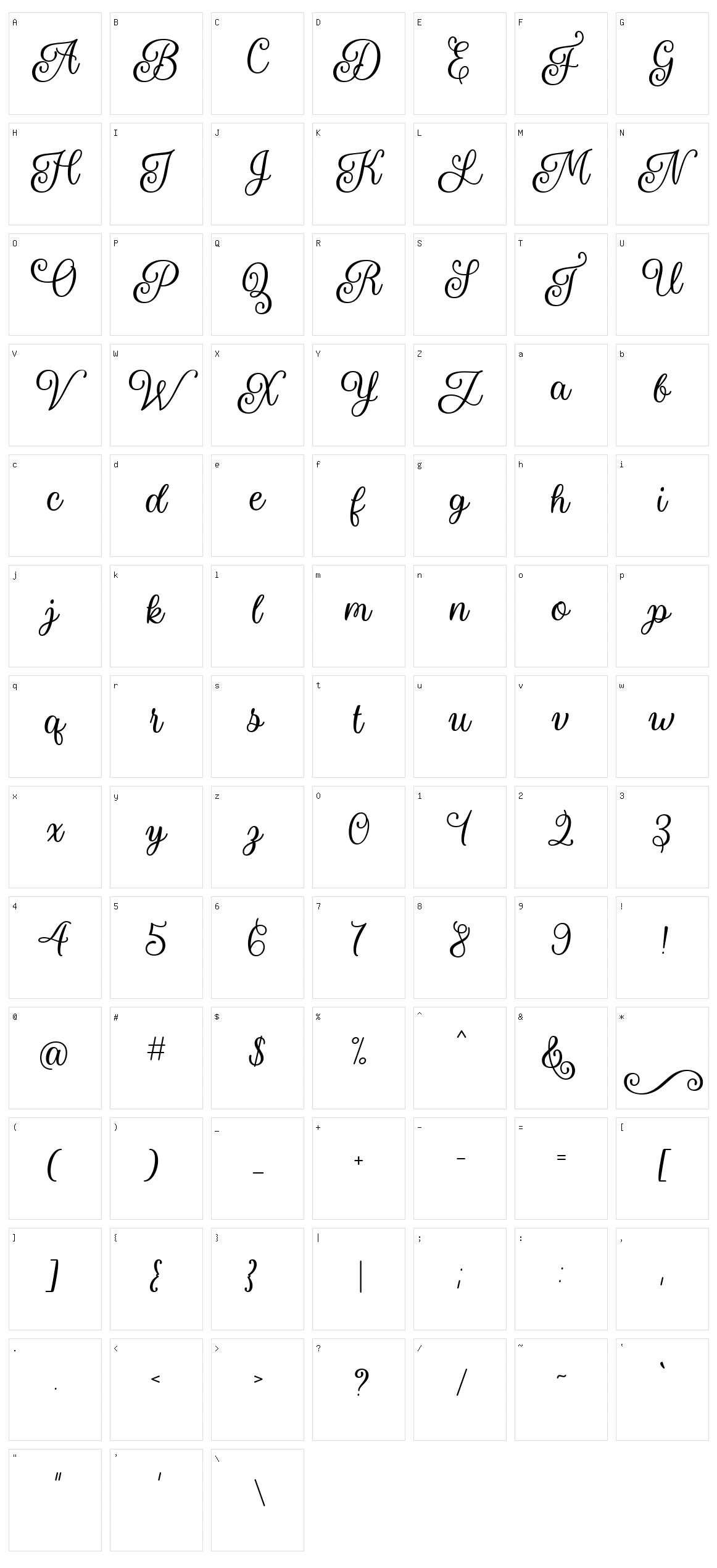 Naryssa Character Set