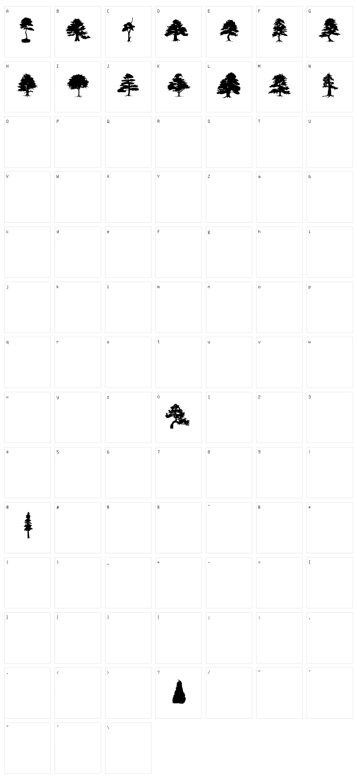 Subikto Tree Character Set