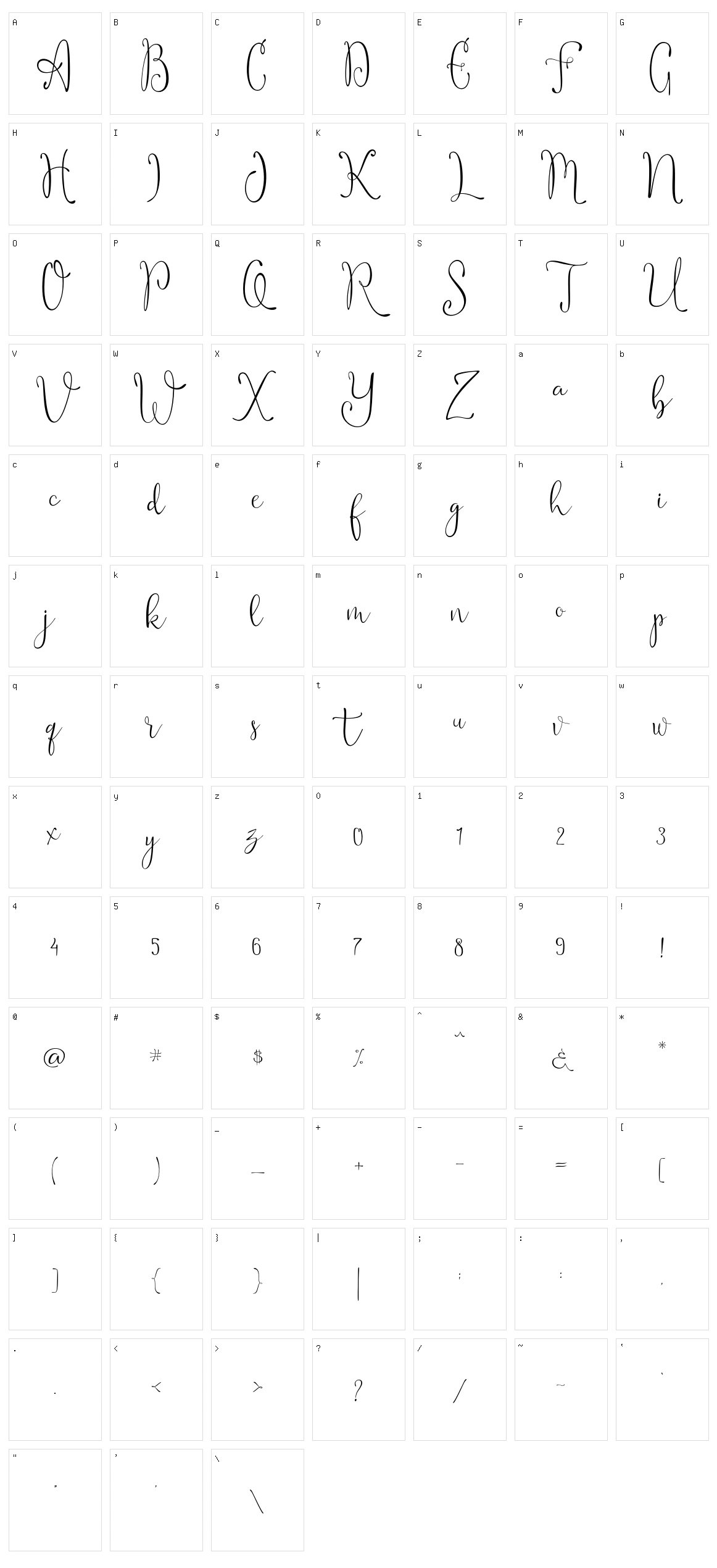 Notalistic Character Set