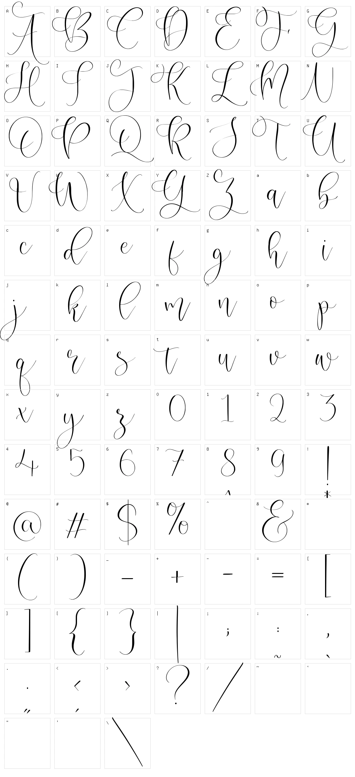 Oakmint Character Set