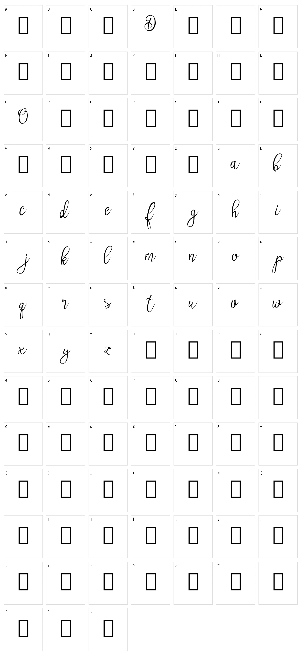 Olyber Character Set