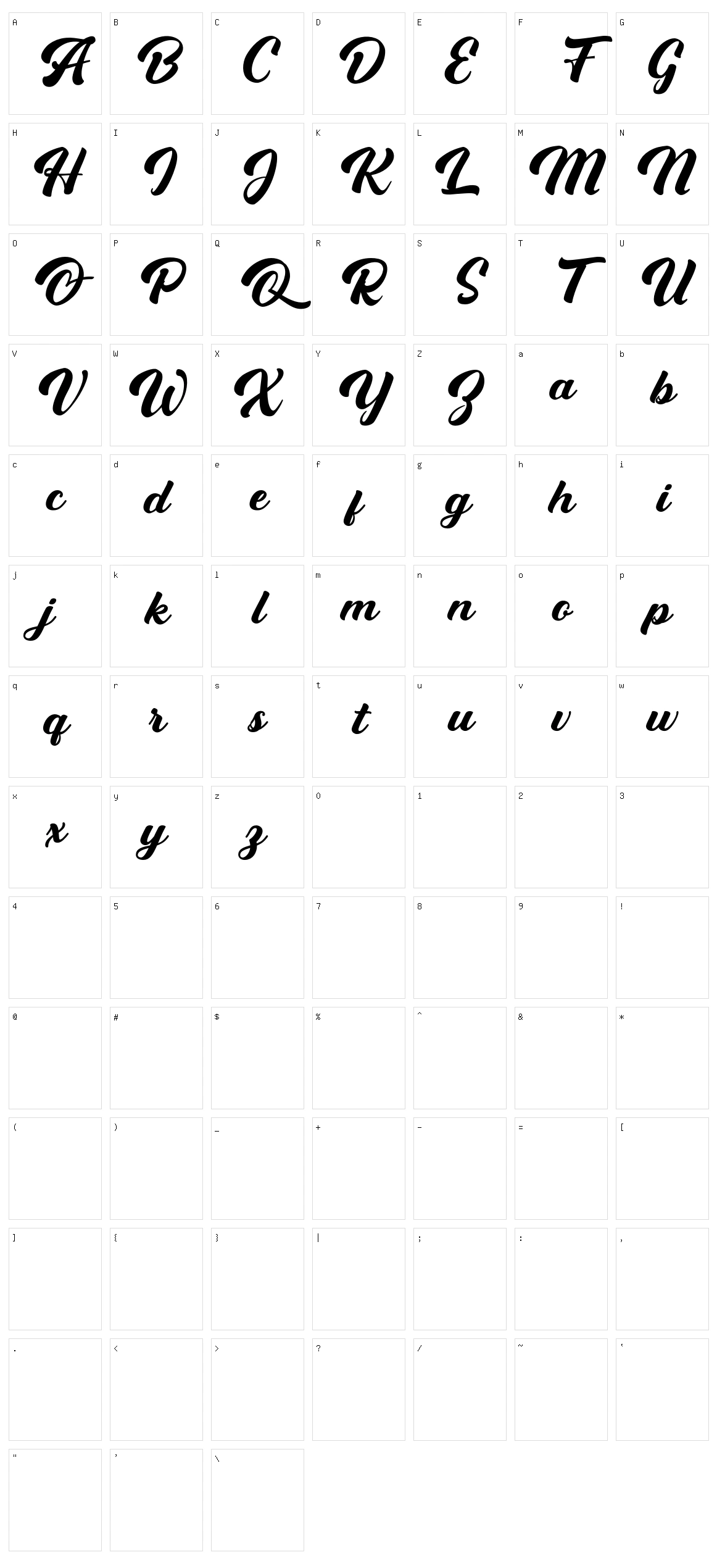 Onboard Character Set