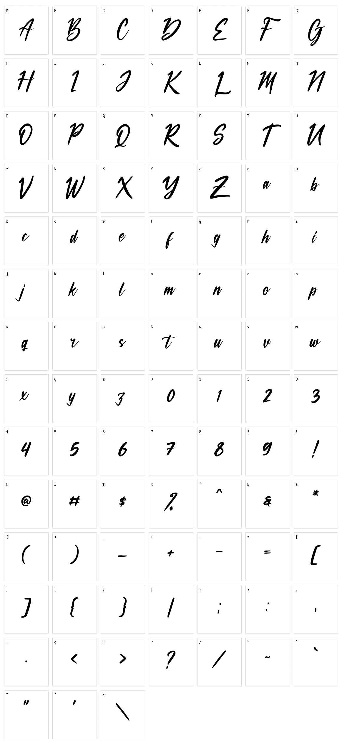 Orion Crederick Character Set