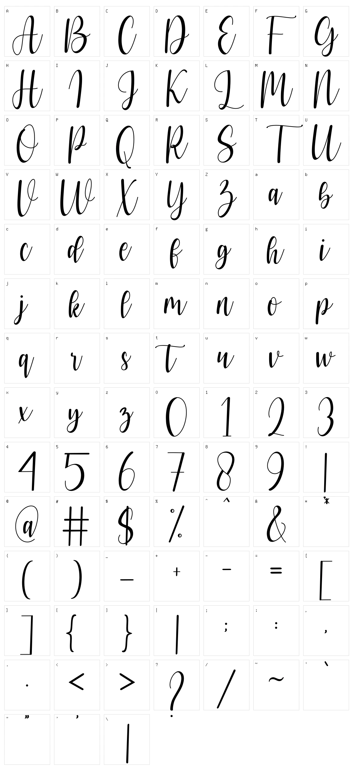 Pearl White Character Set