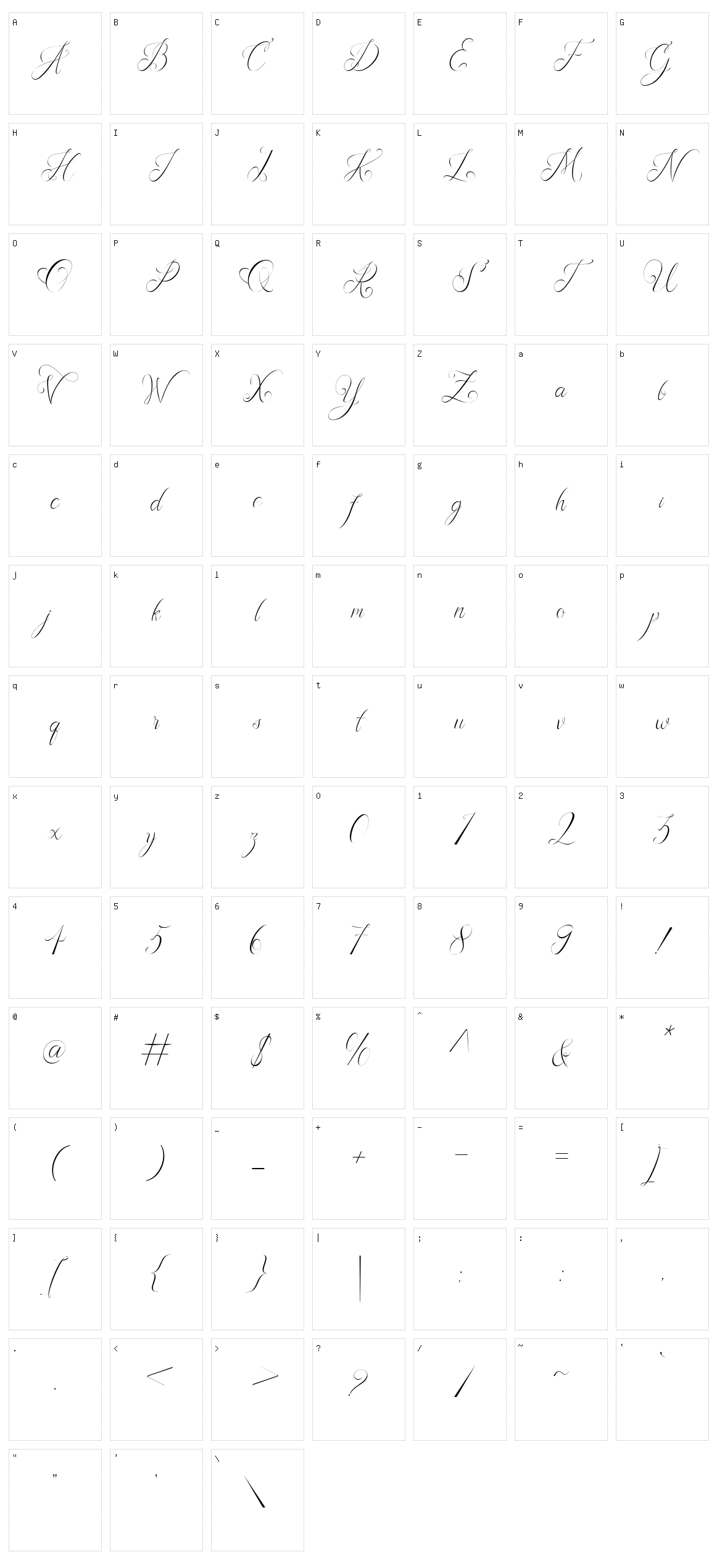 Rafalza Character Set