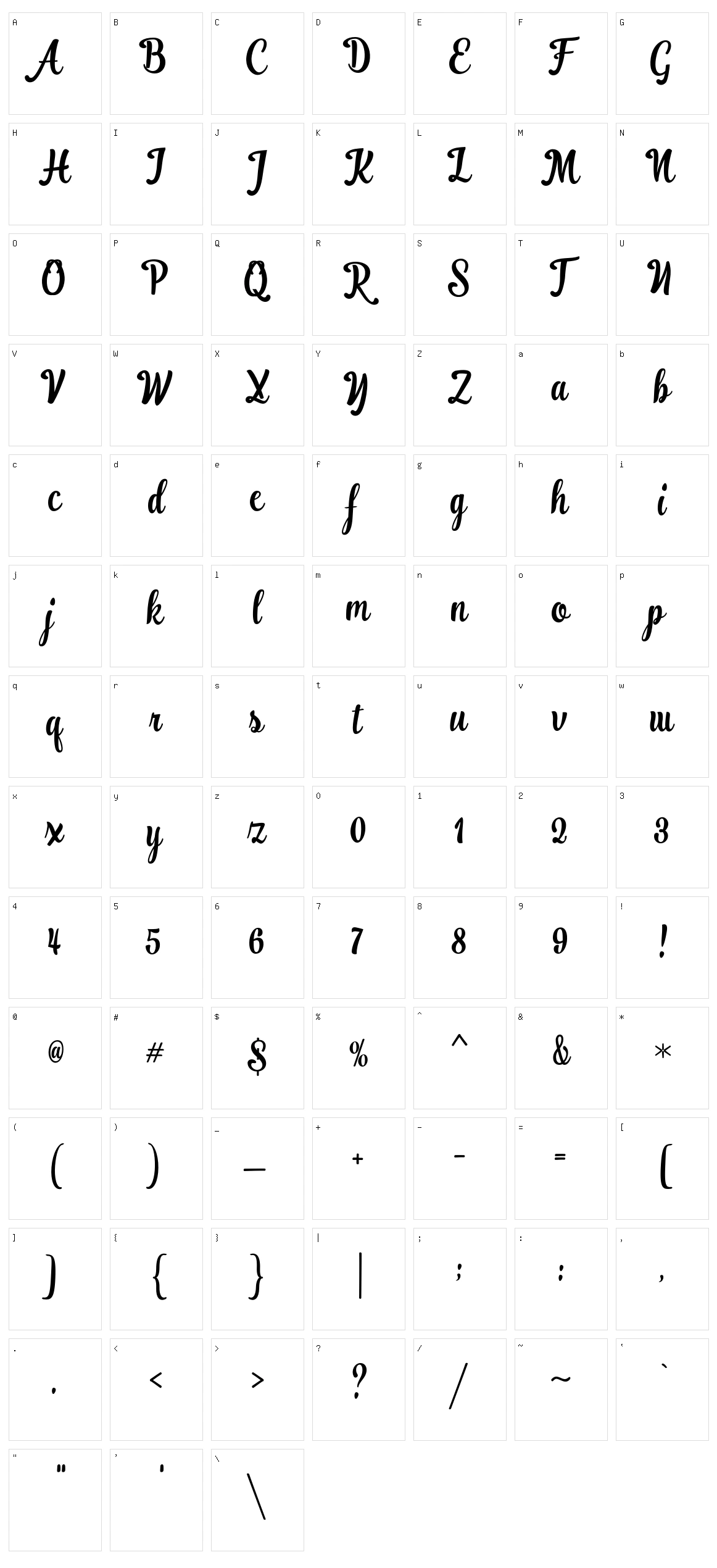 Ranykinaya Character Set