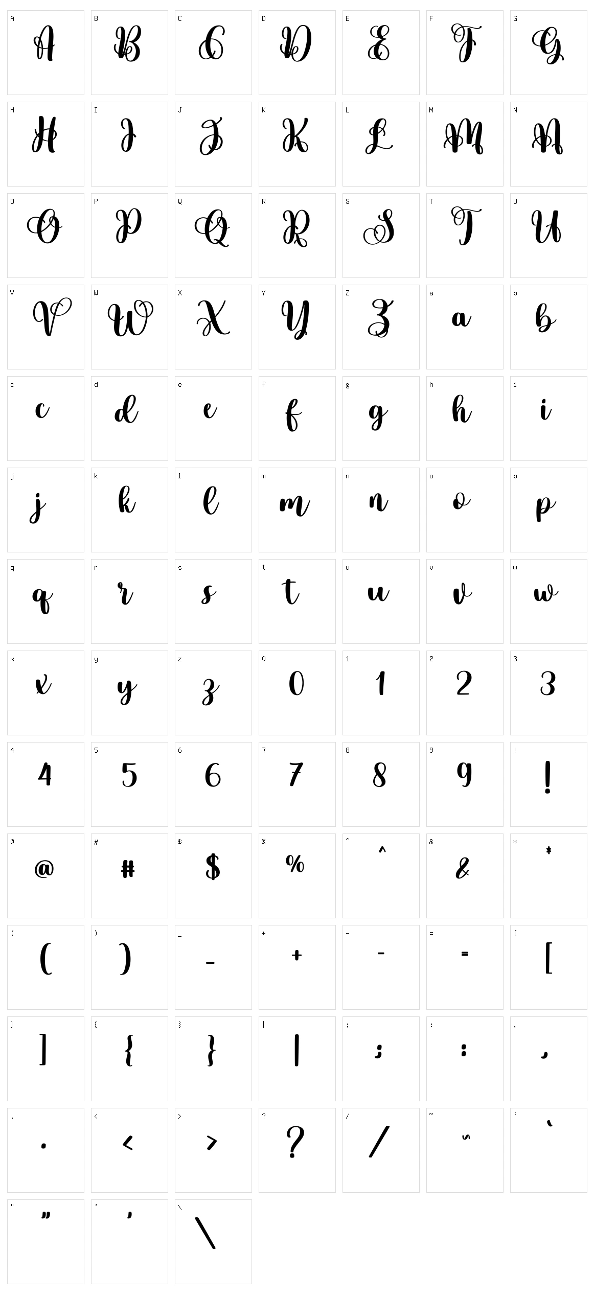 Rareday Character Set