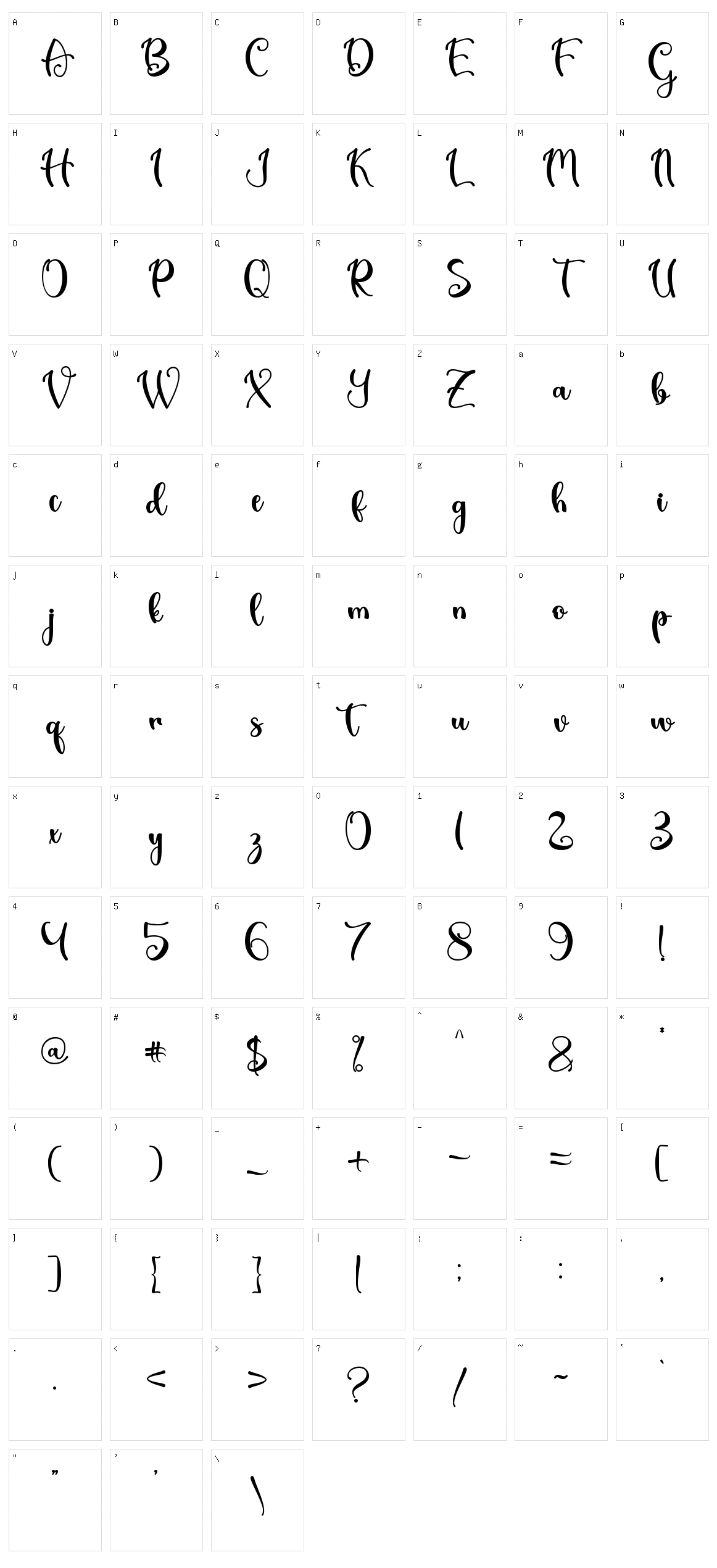 Rastica Character Set