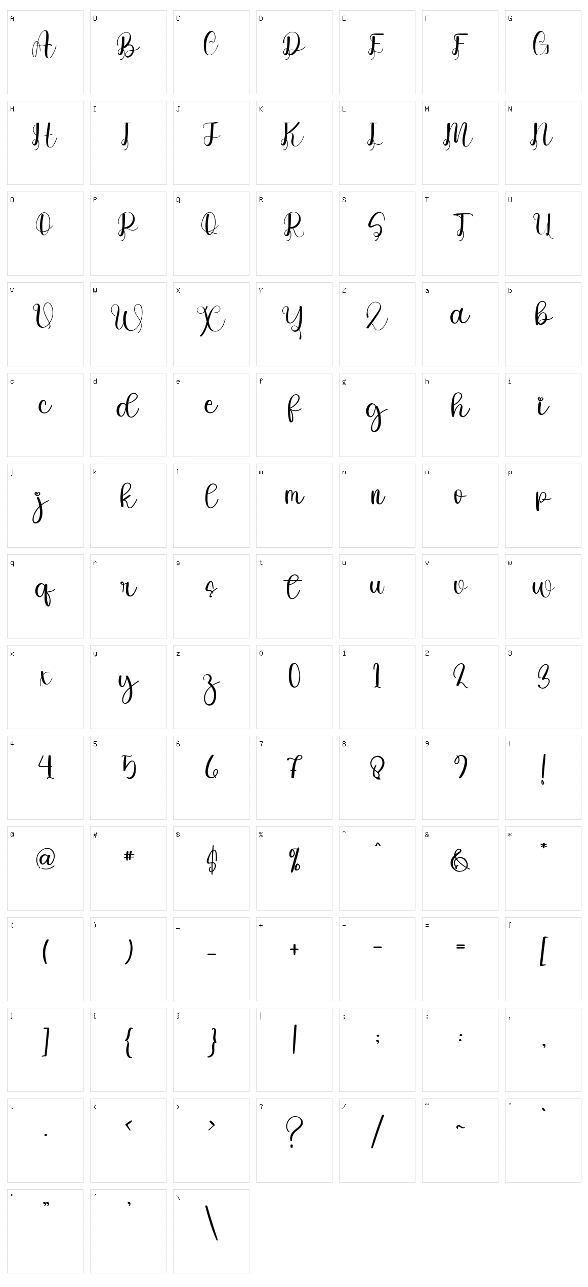 Rayloon Character Set