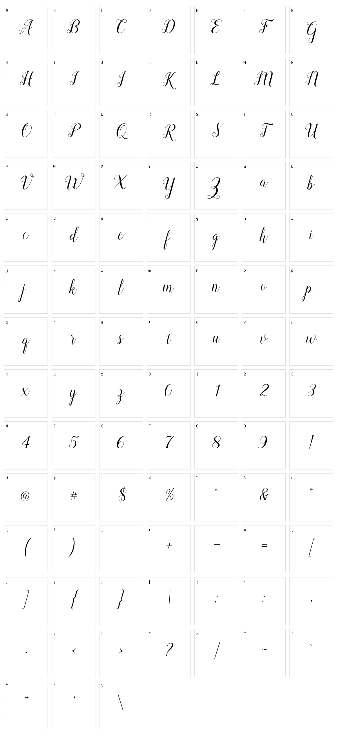 Revallyna Character Set