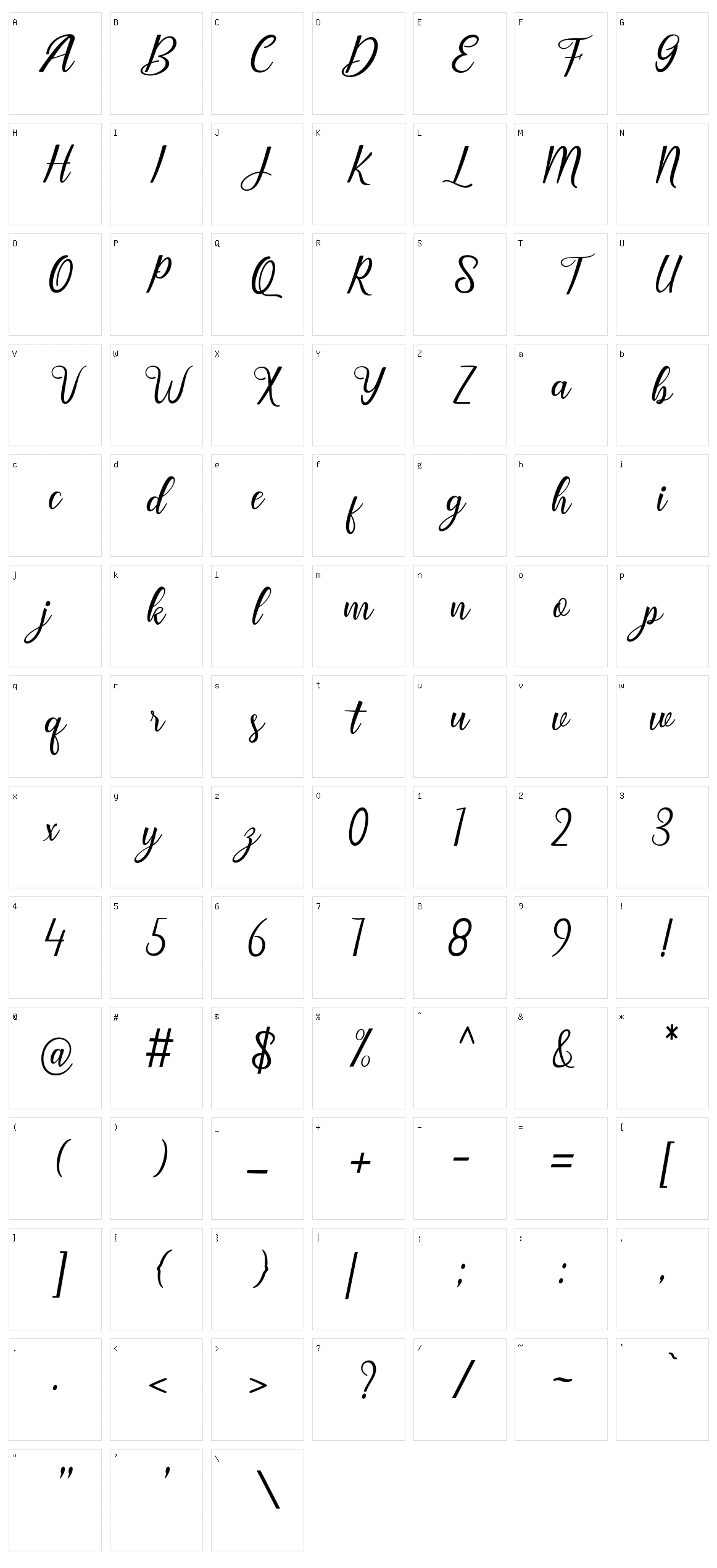 Rhonda Character Set