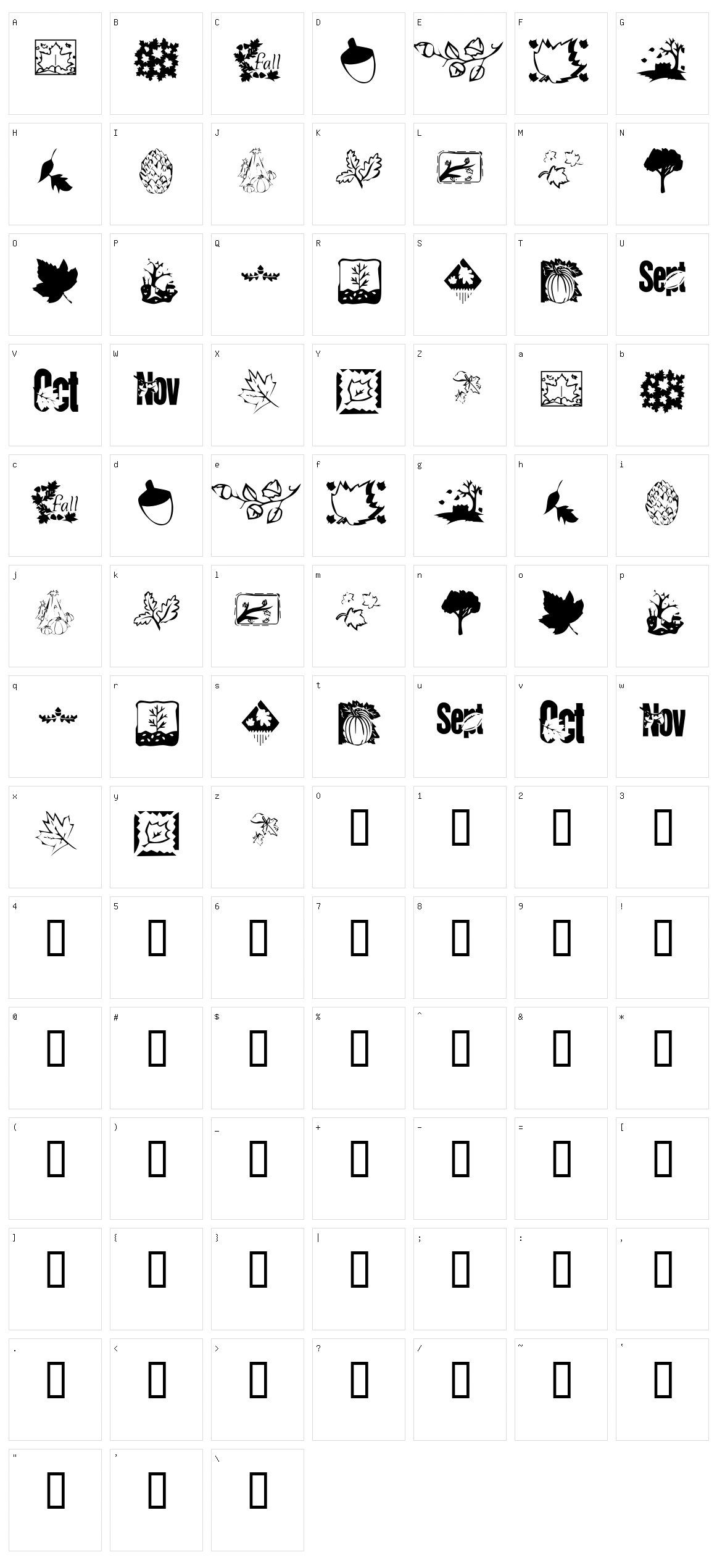 KR Fabulous Fall Character Set