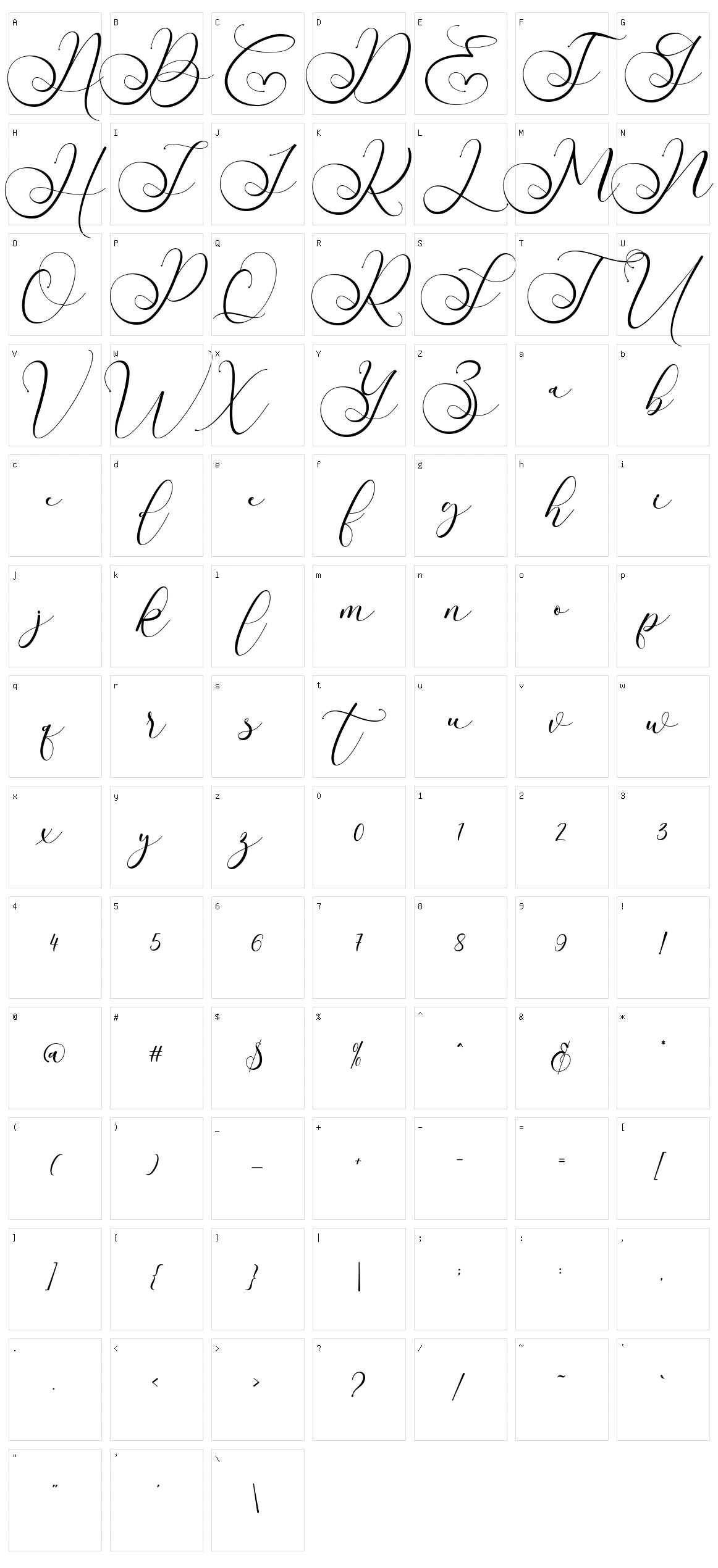 Rithey Character Set