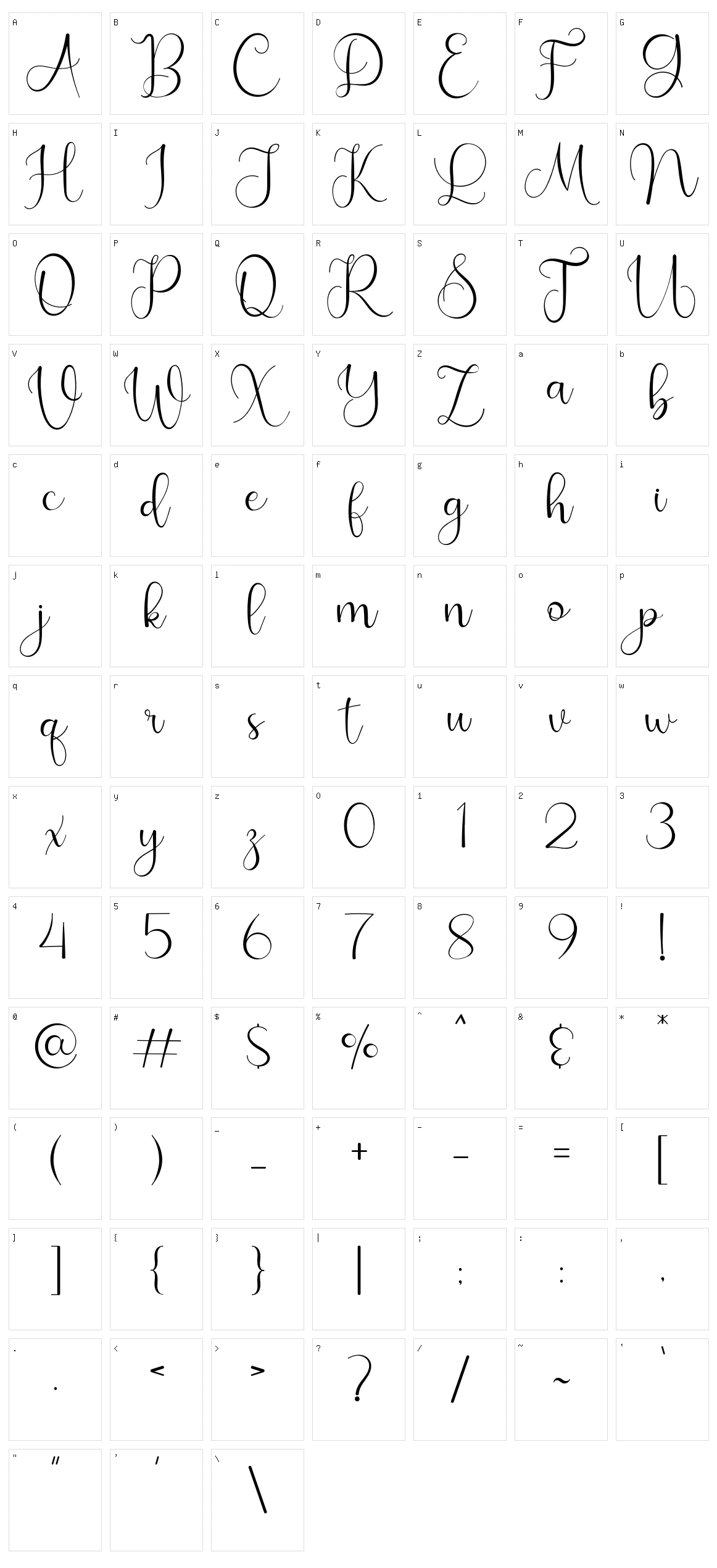 Rossalia Shine Character Set