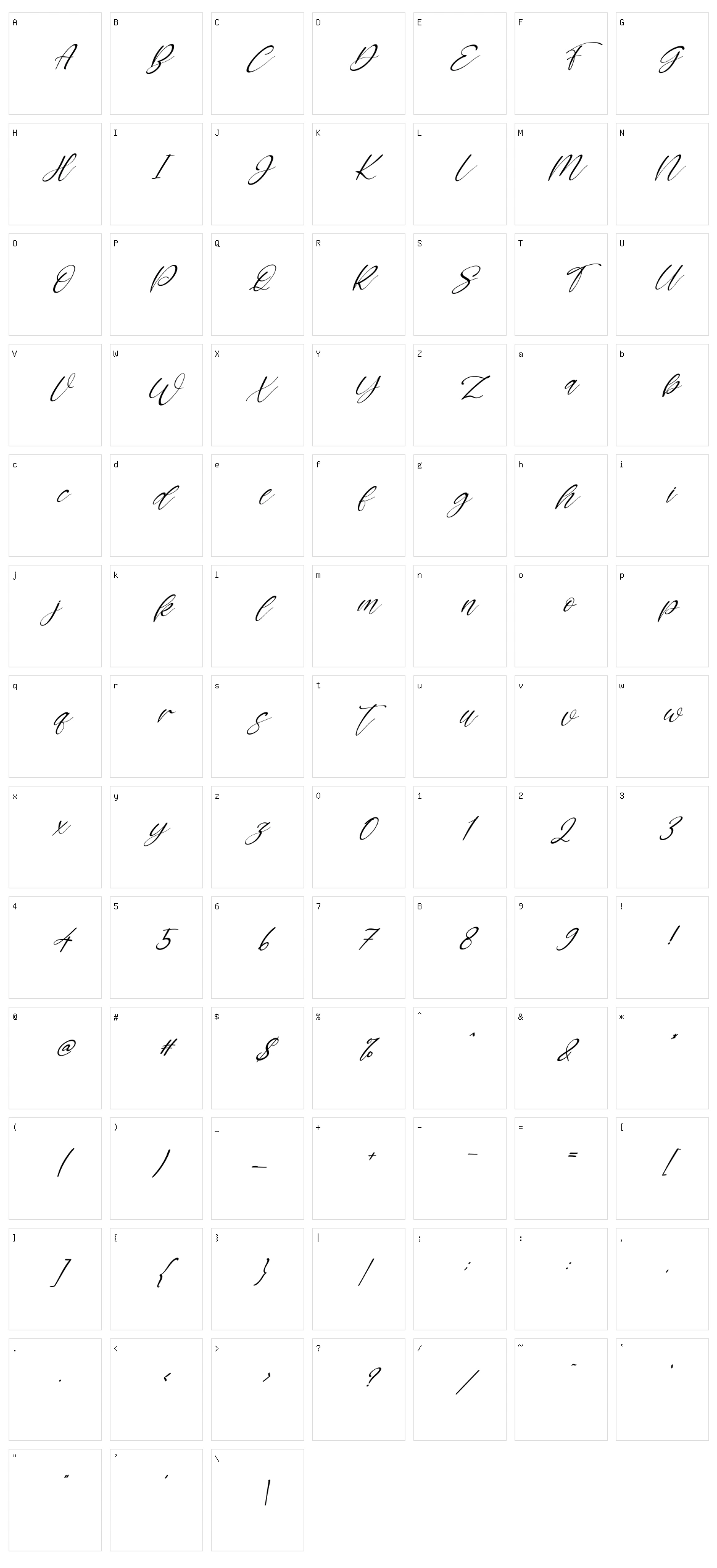 Rossalina Emma Character Set