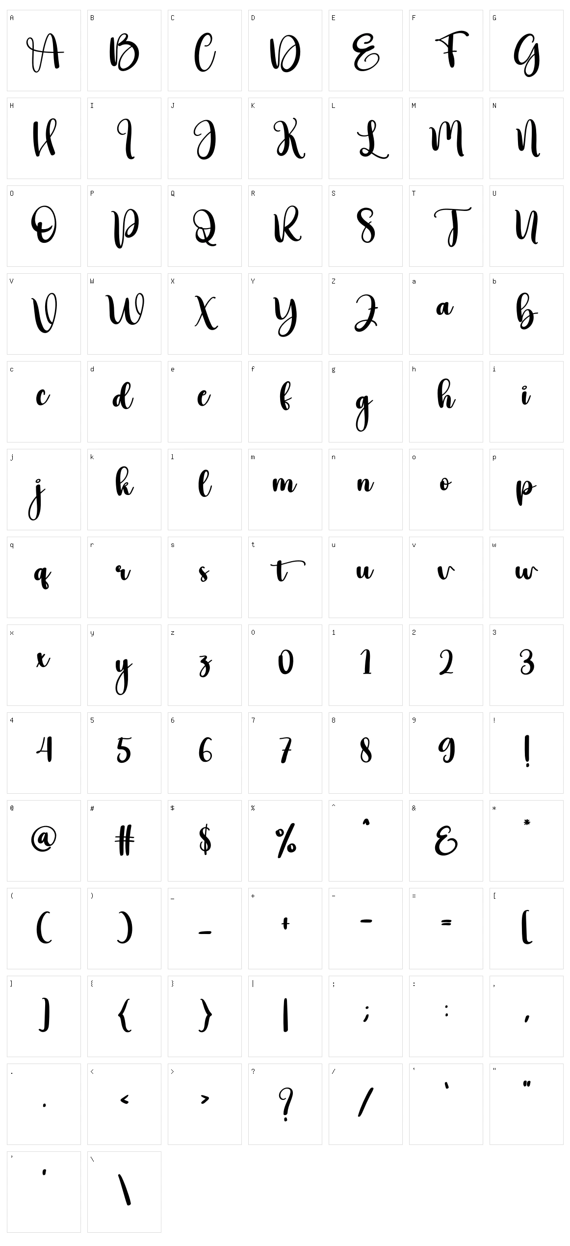 Runday Character Set