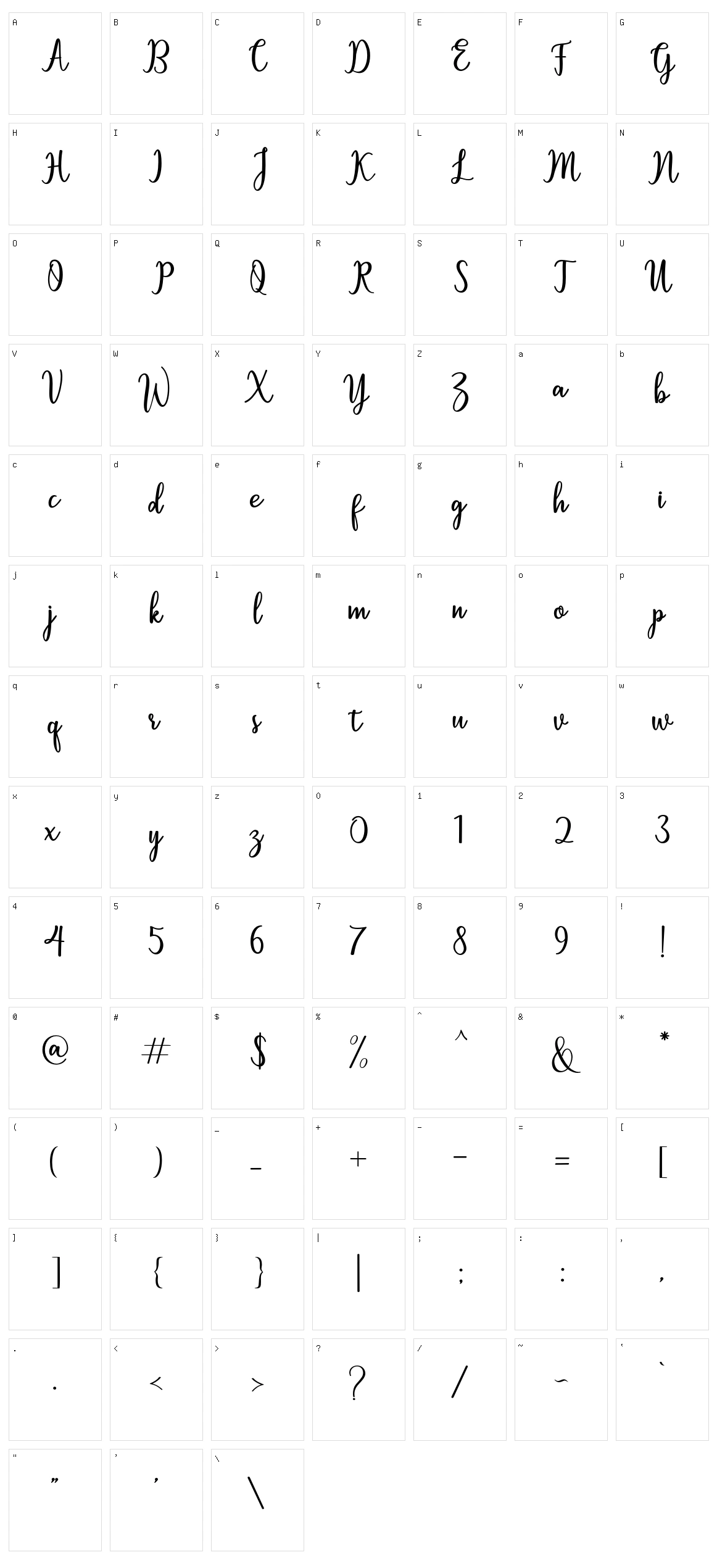 Sallita Character Set