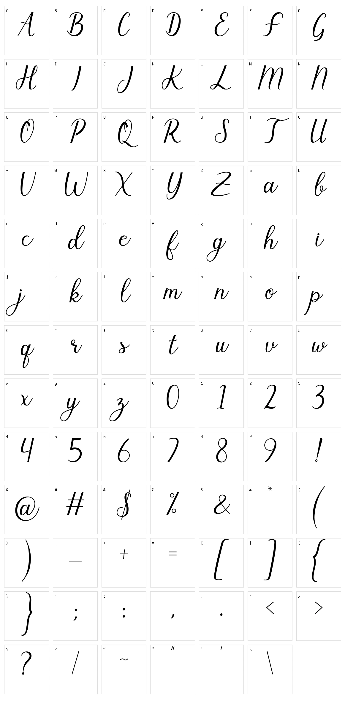 Salvyna Character Set