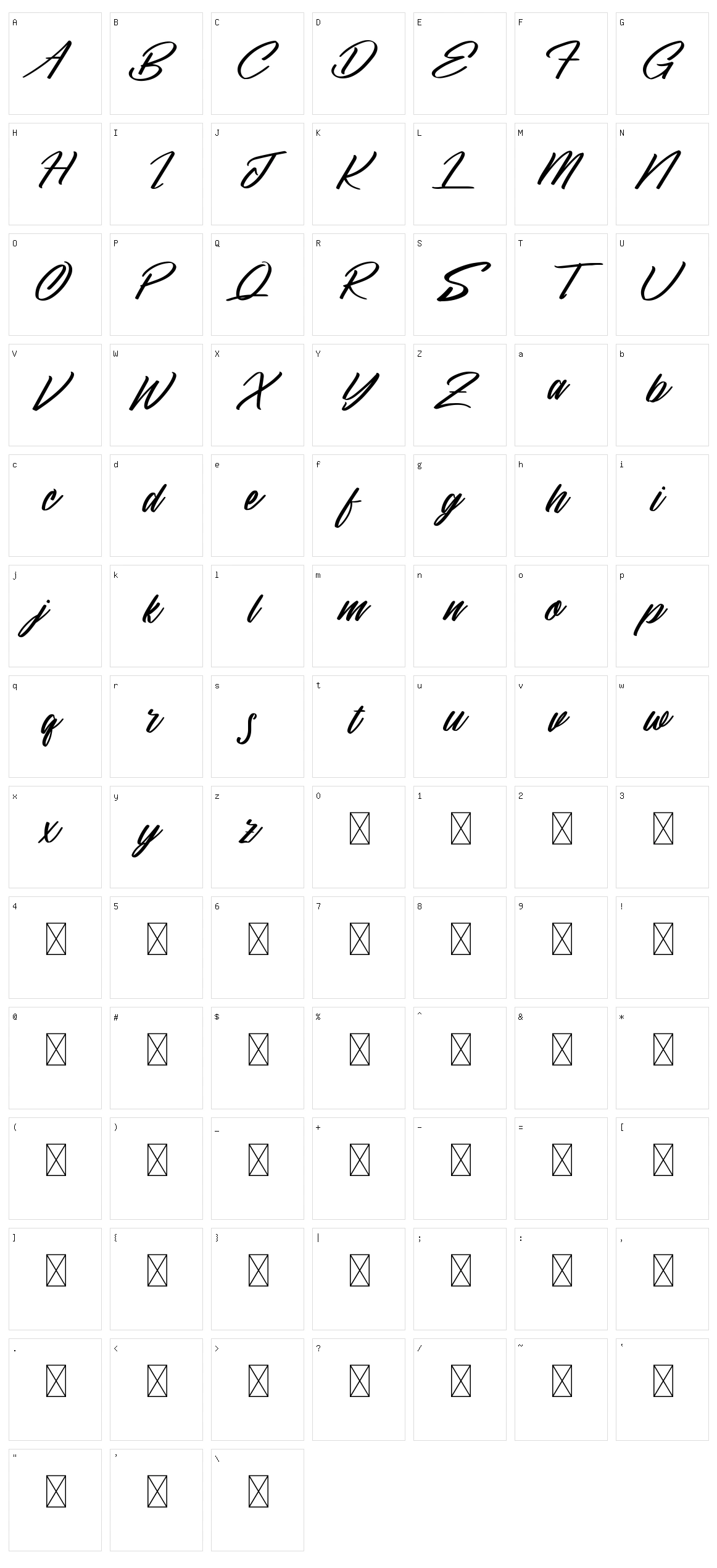 Sandels Character Set