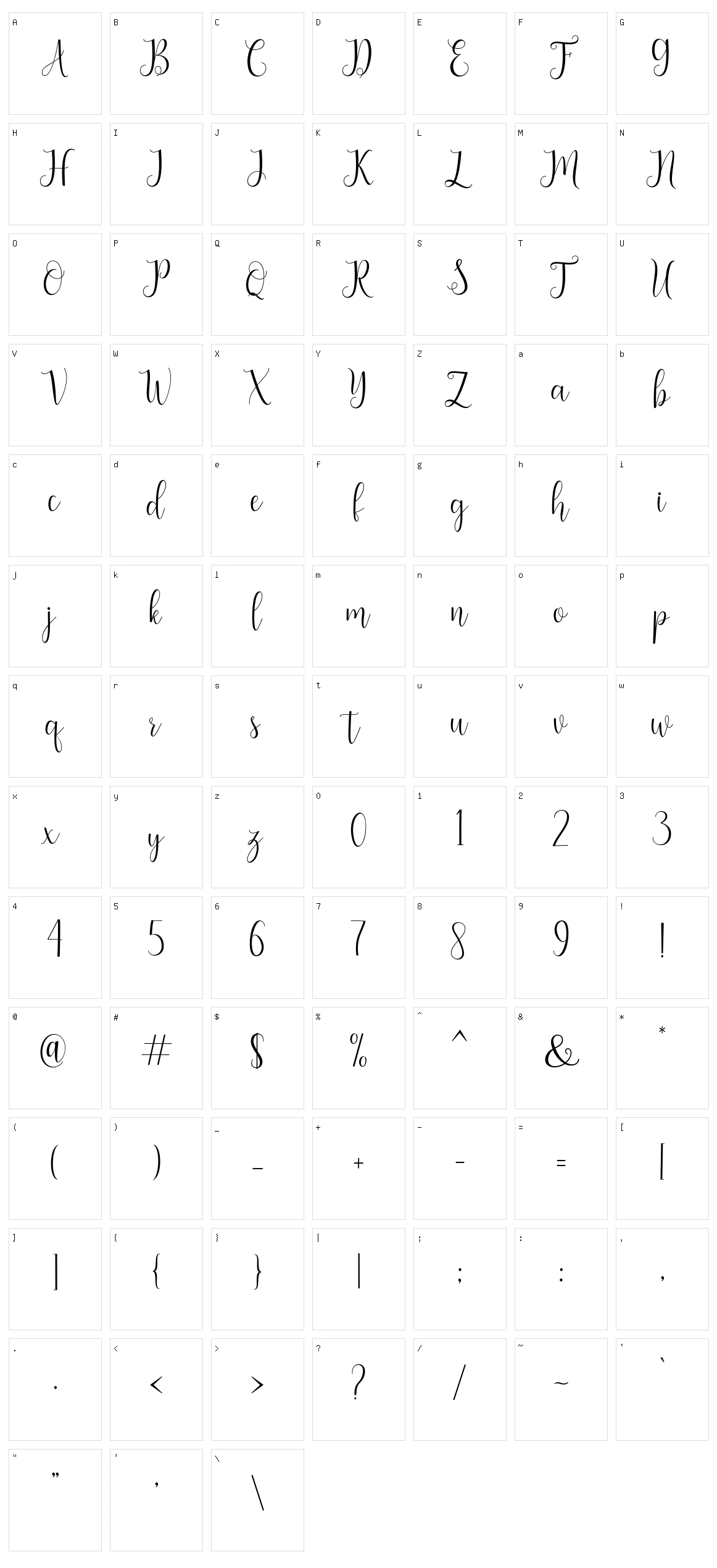 Seabright Character Set