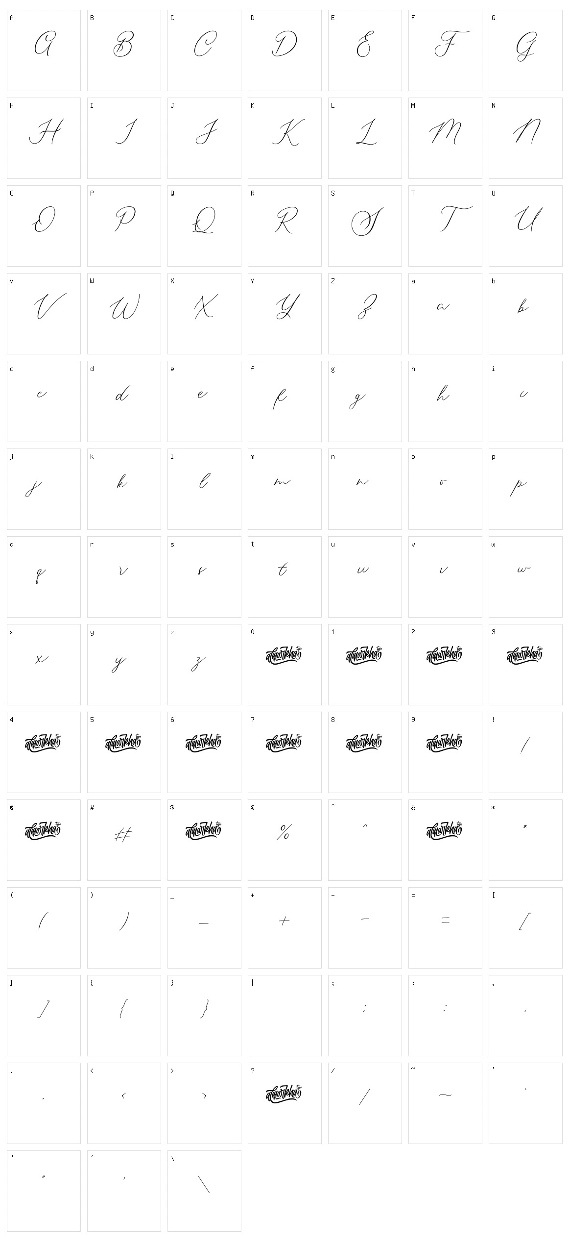 Seathera Character Set