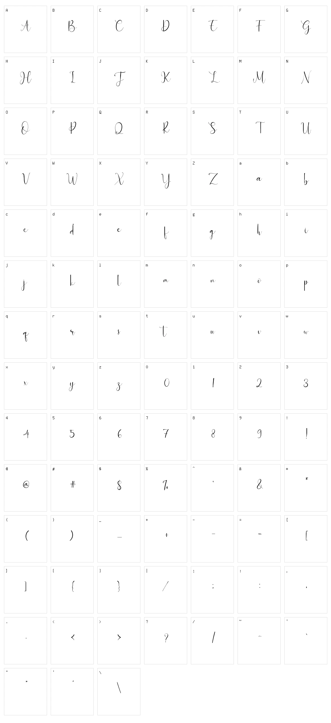 Sebbastian Character Set