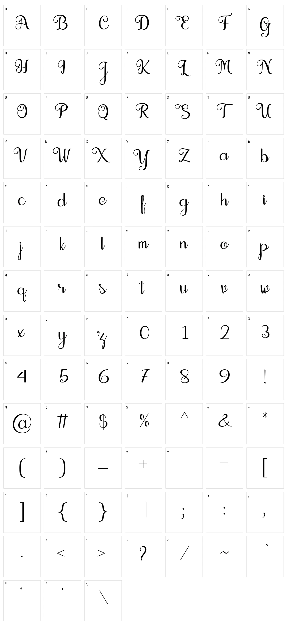 Seelyn Character Set