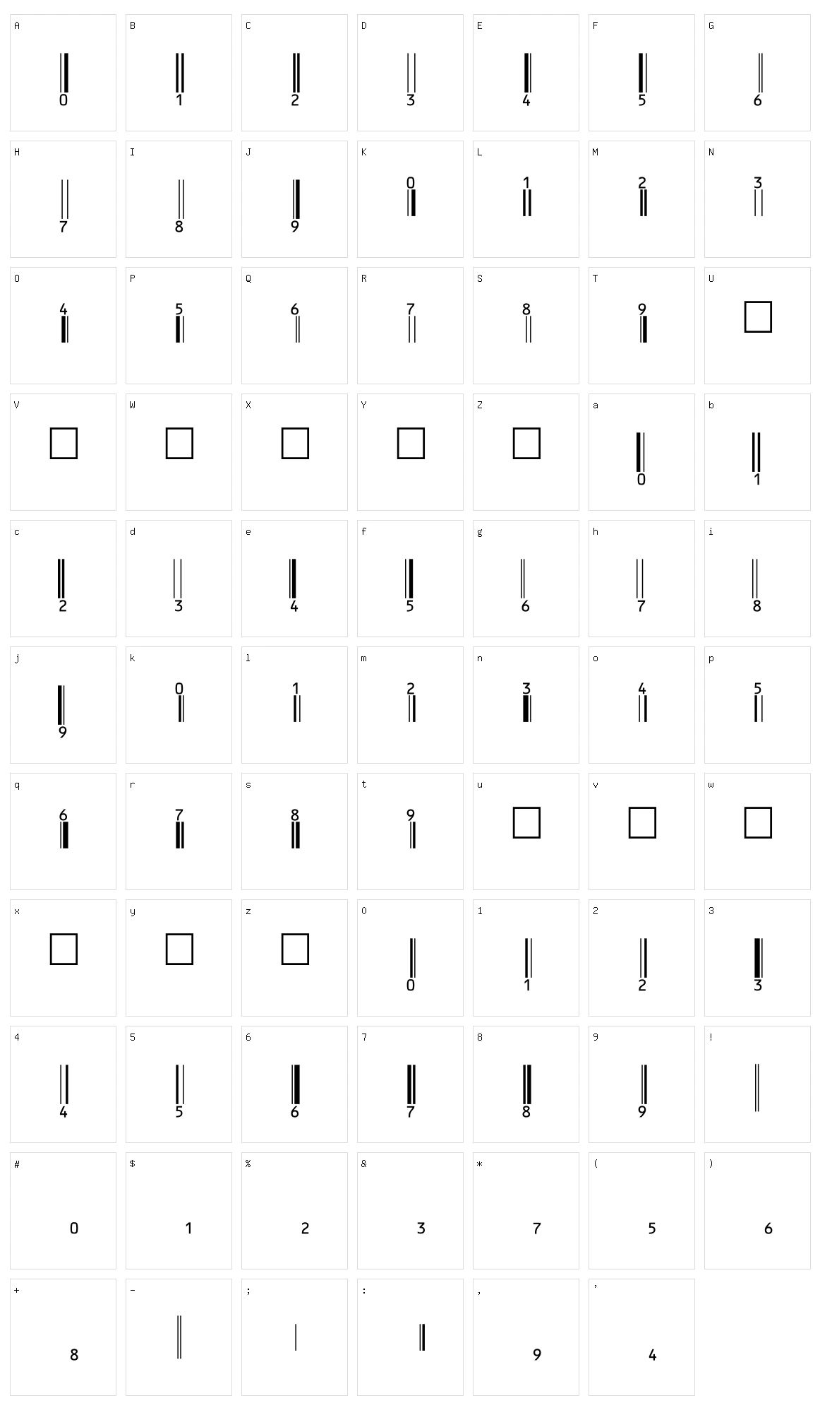 eanbwrp36tt Character Set