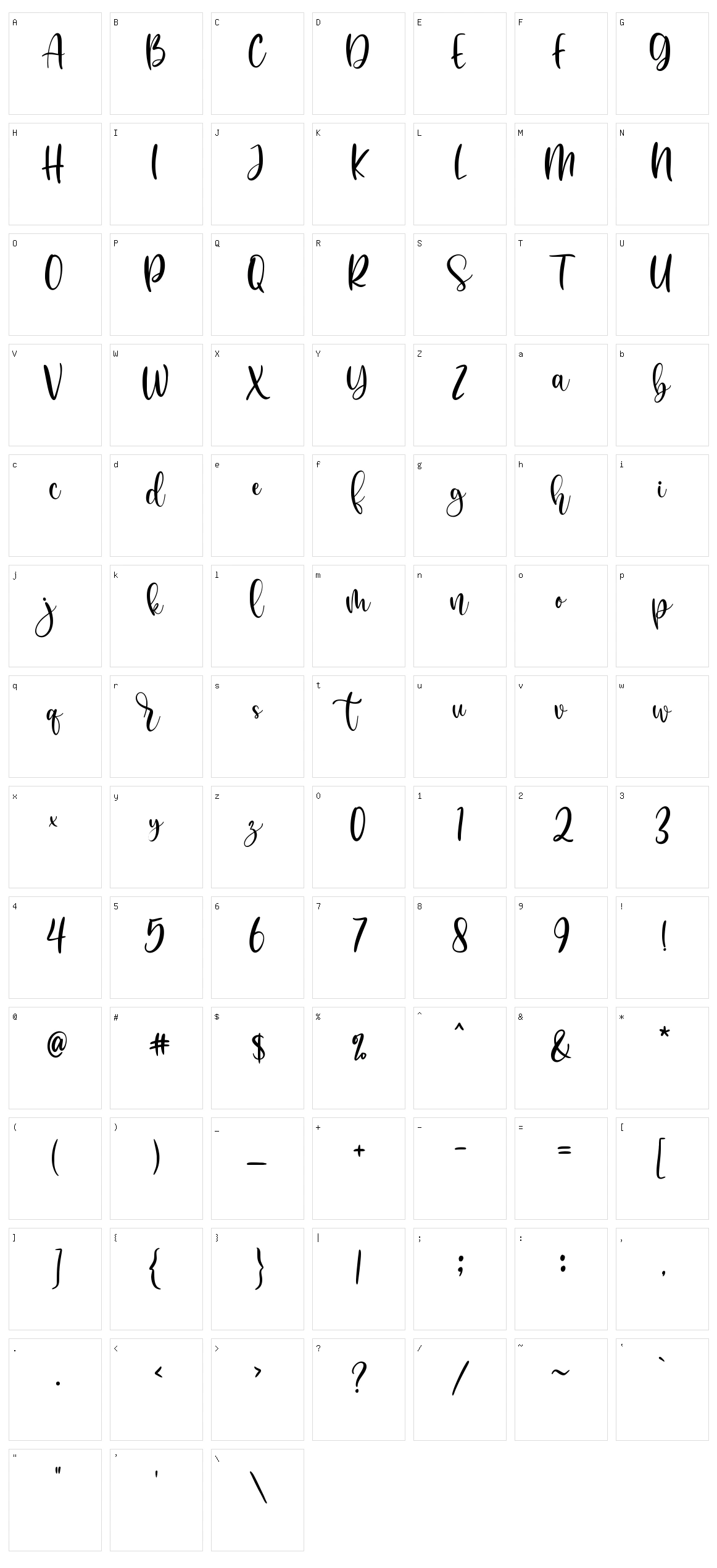 Semperto Character Set