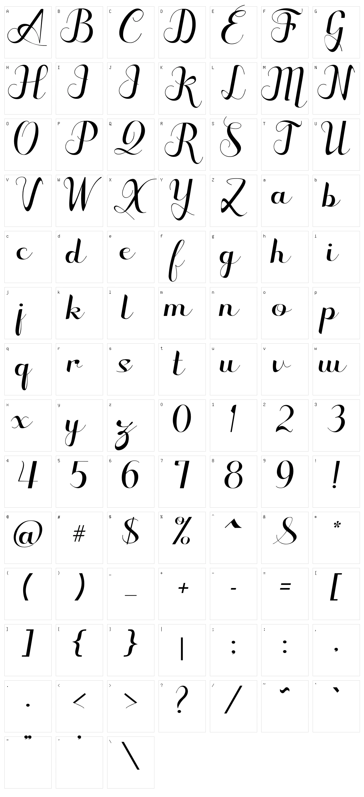 Seulanga Character Set