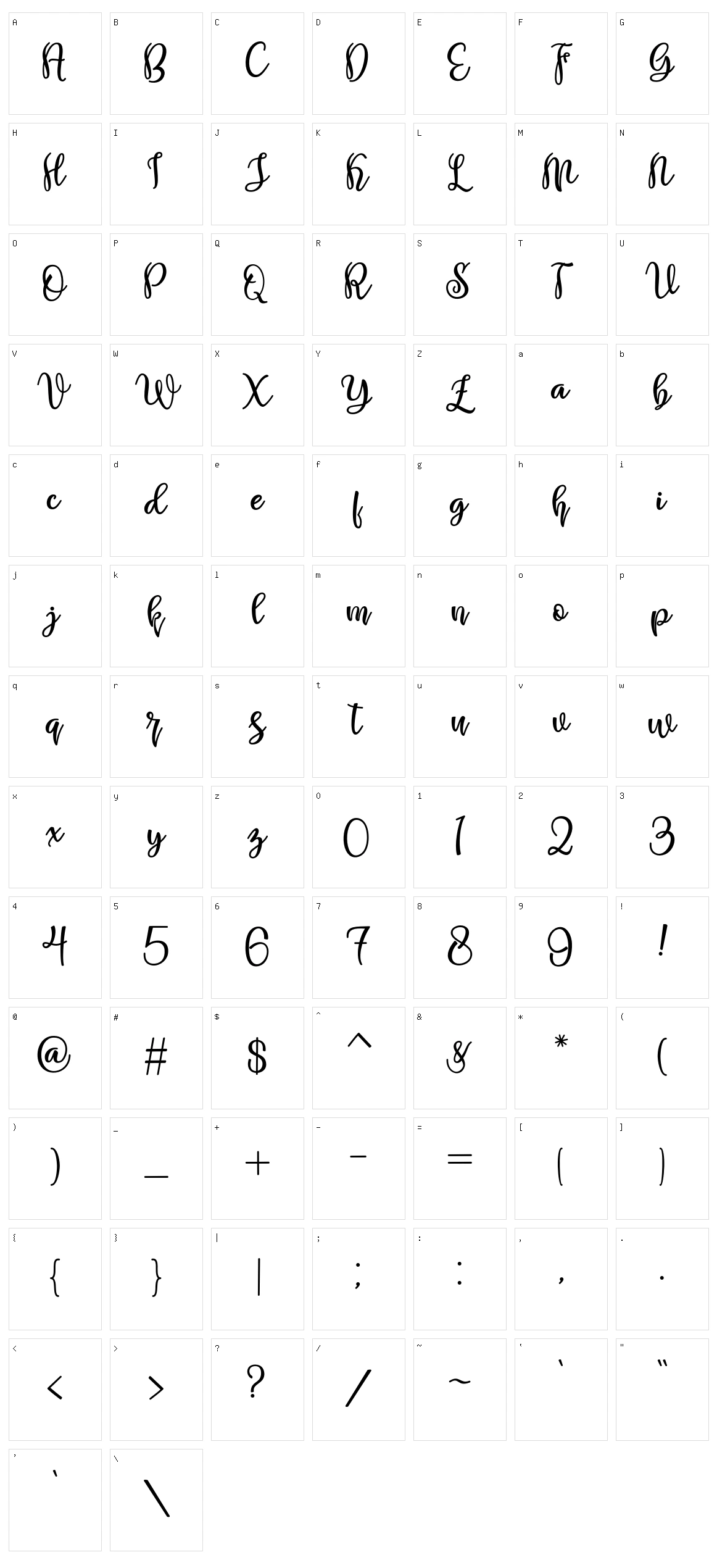 Shabira Bloom Character Set