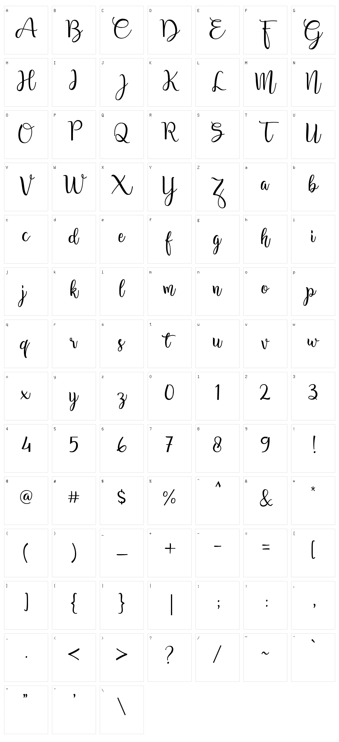 Shafeer Character Set