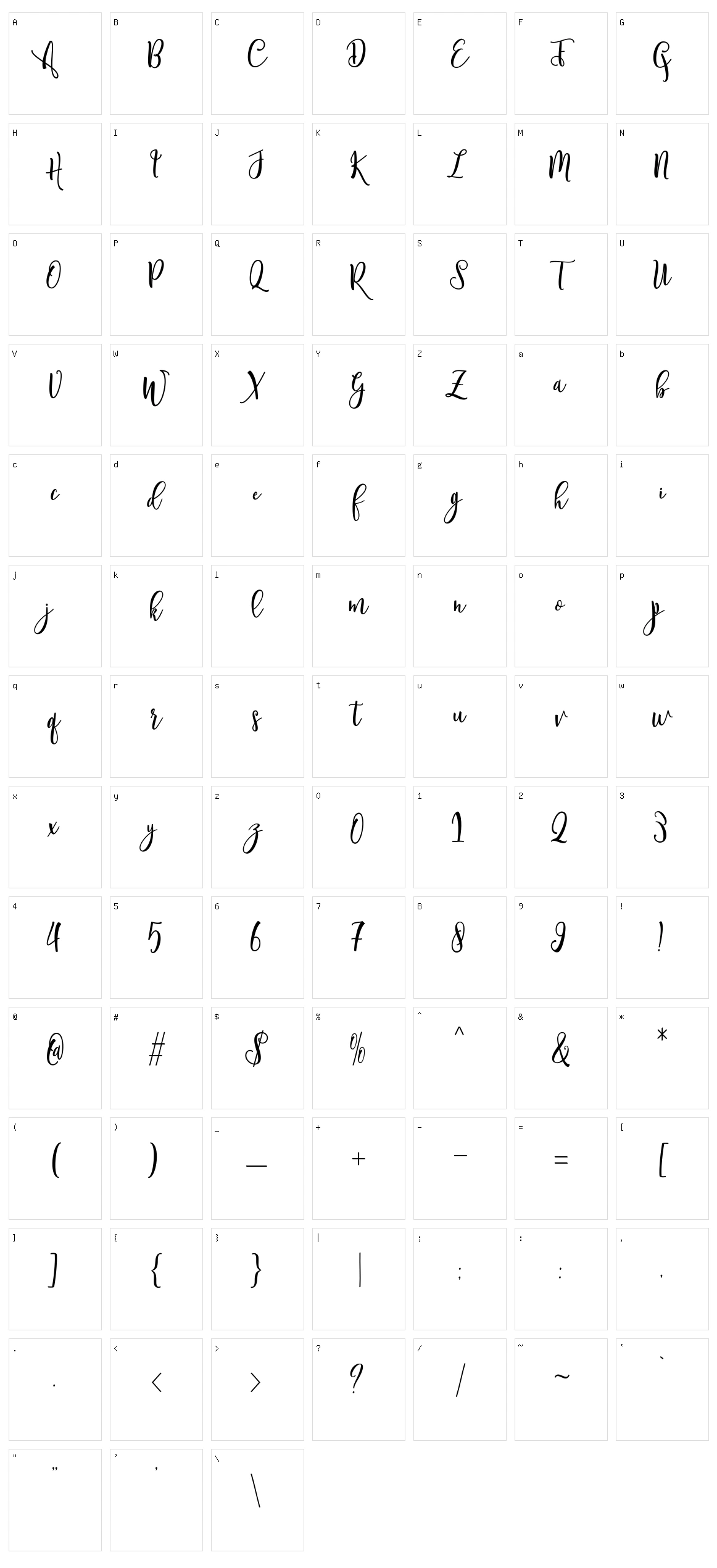 Shanghai Script Character Set