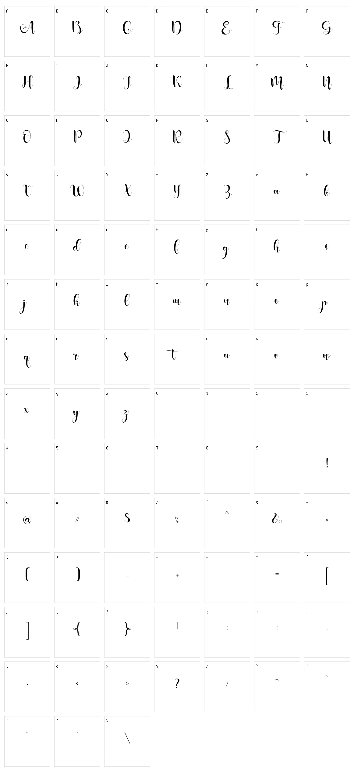 Shanhie Character Set