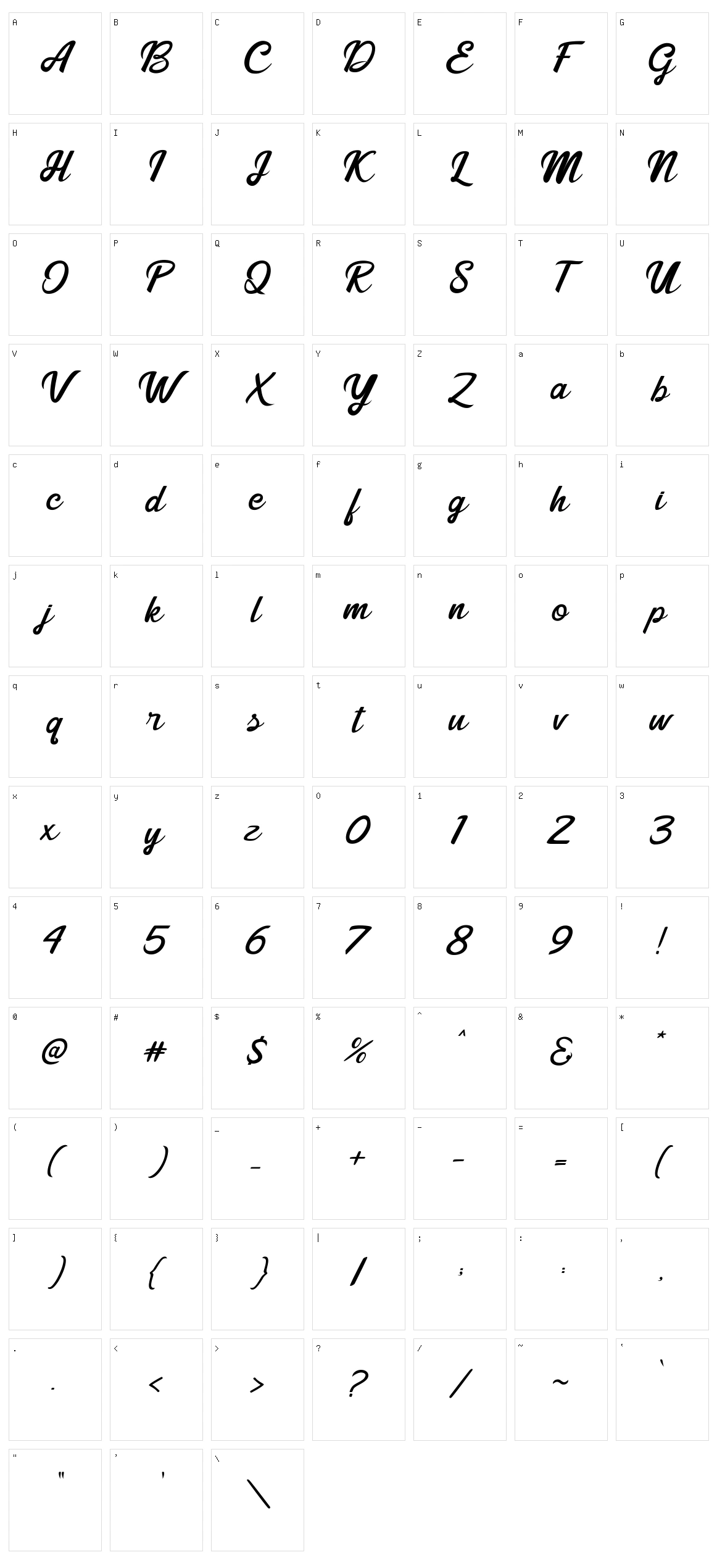 Shining Times Character Set