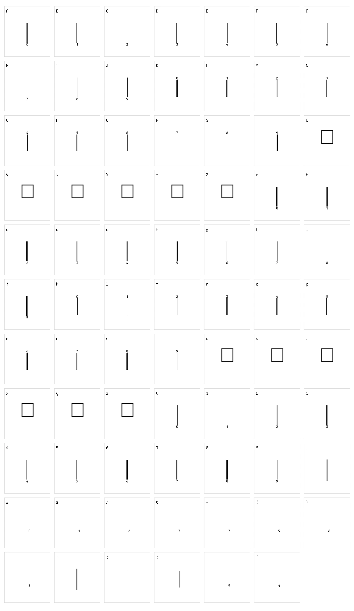 eanbwrp72tt Character Set