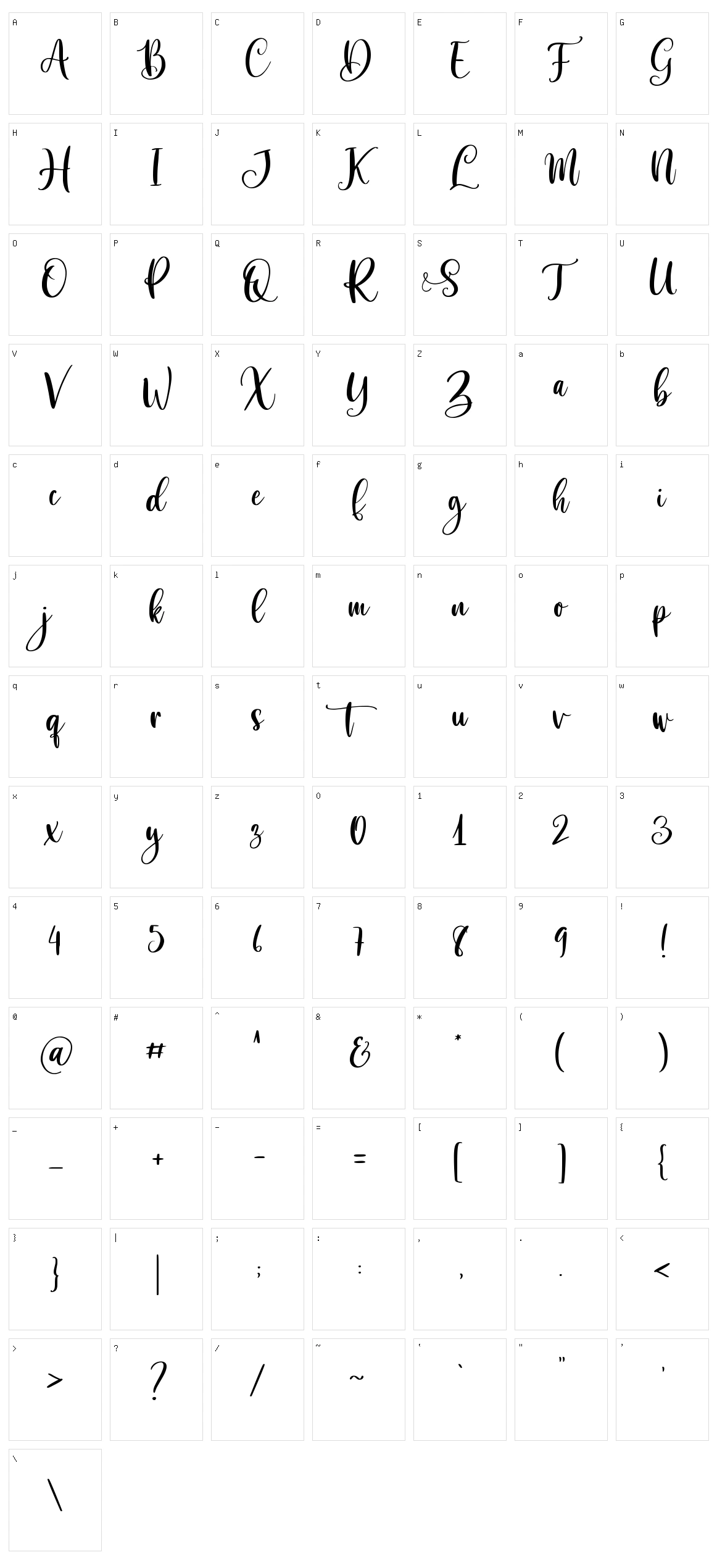 Sibertha Character Set