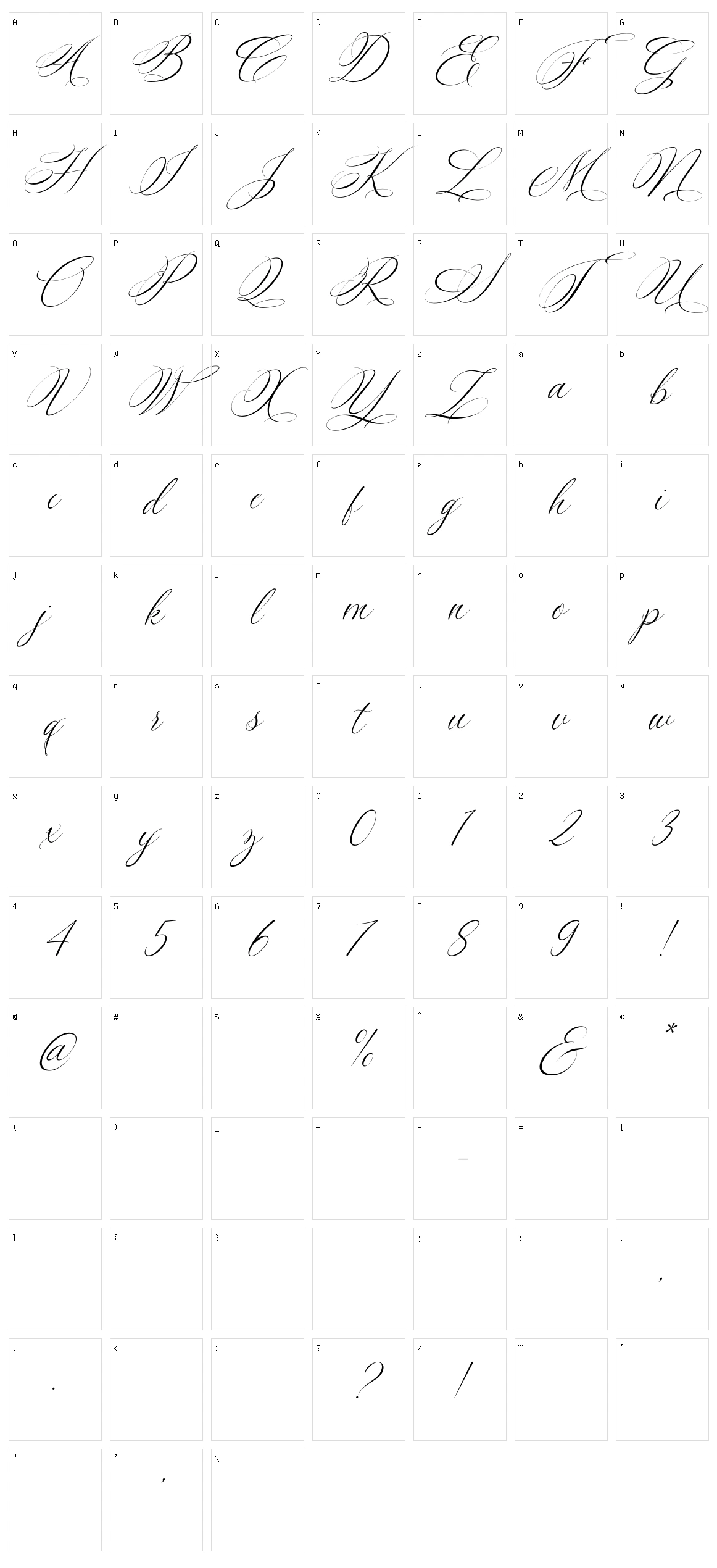 Silenter Character Set