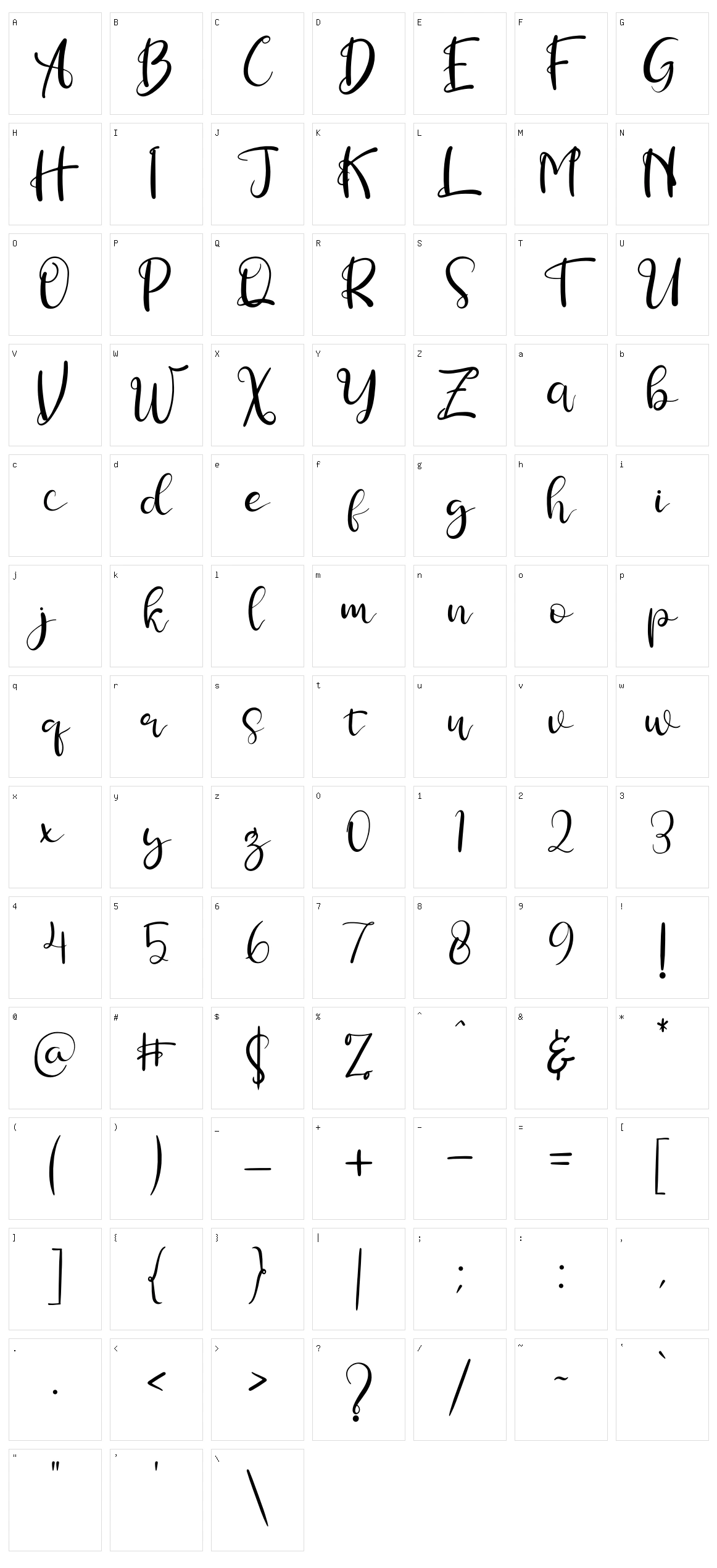 Simphonitta Character Set