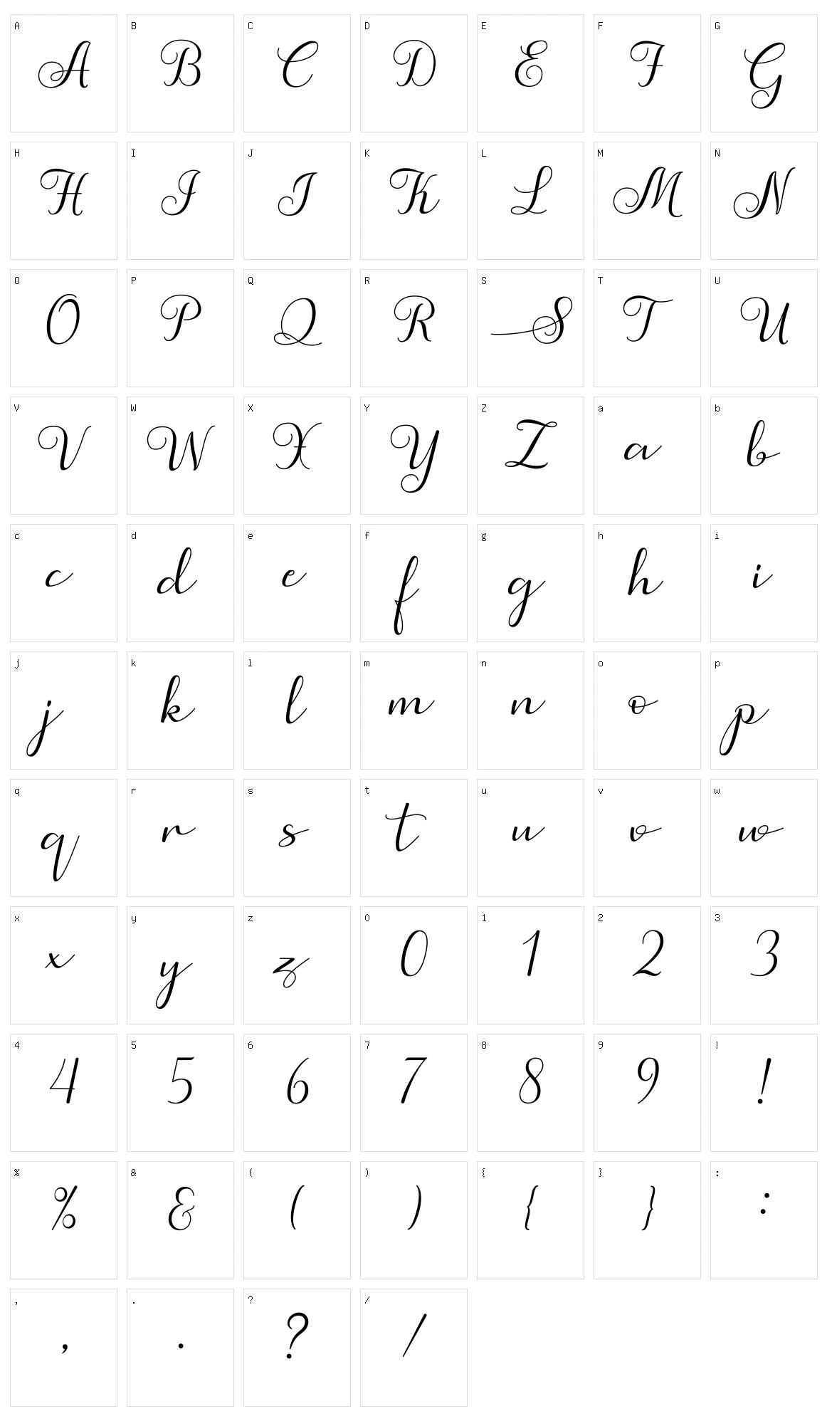 Simphony Character Set