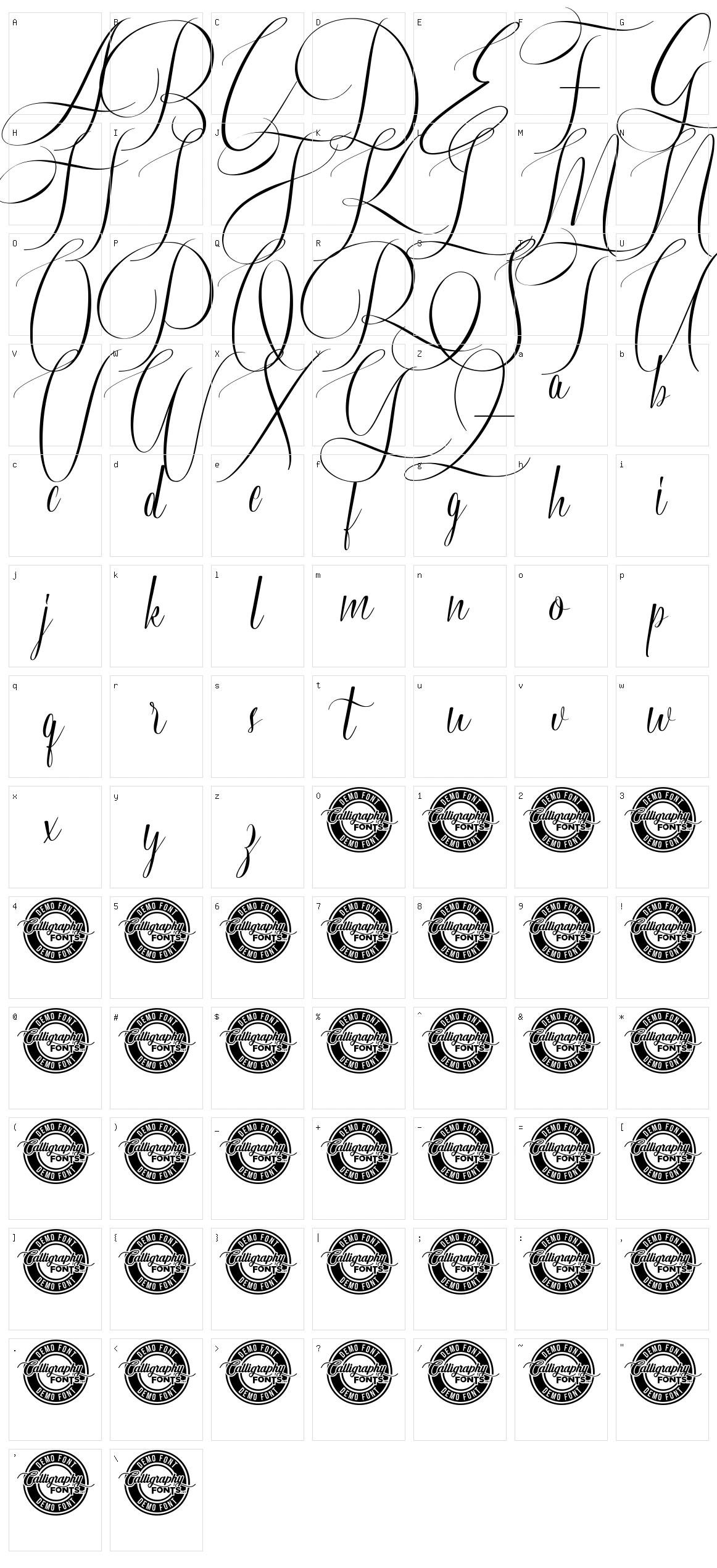 Sinta Magenta Character Set