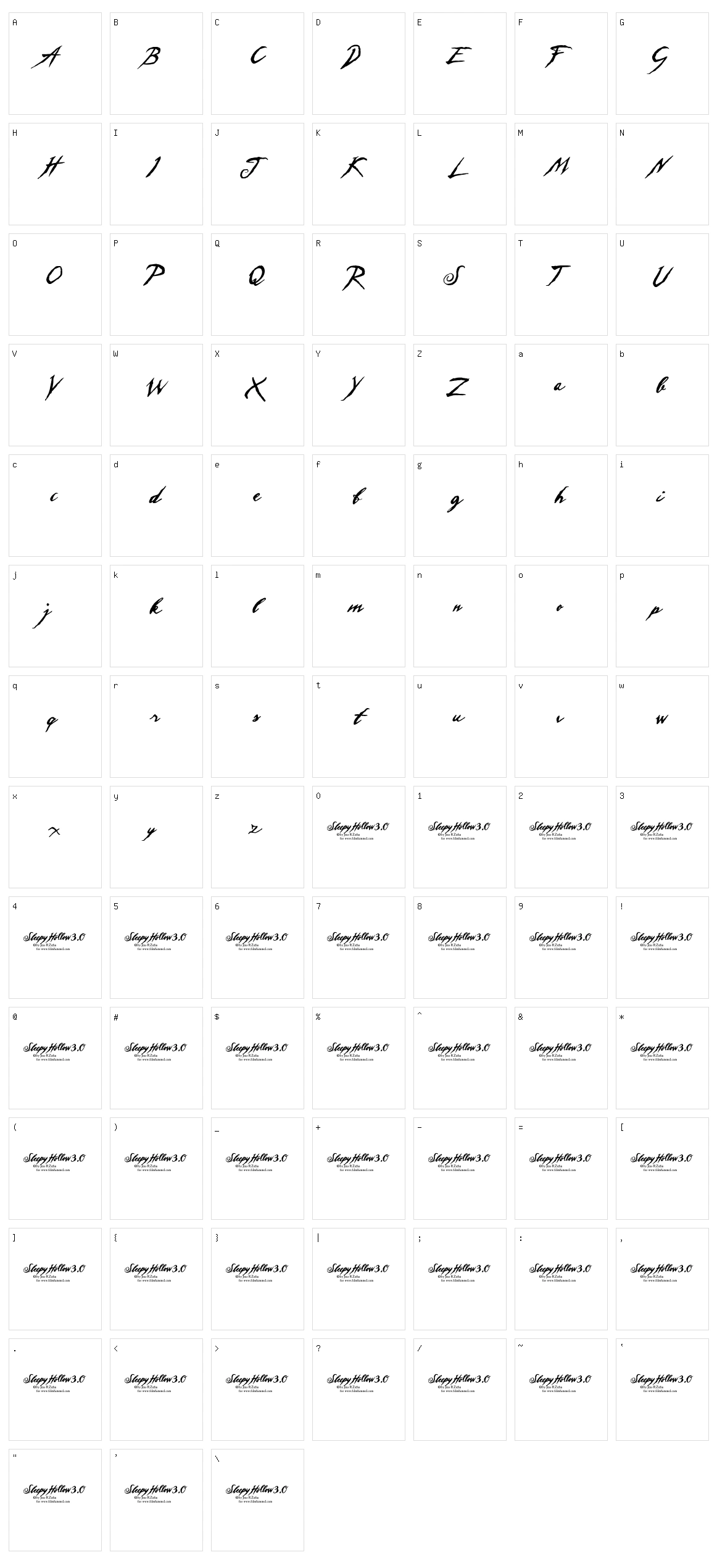 Sleepy Hollow Character Set