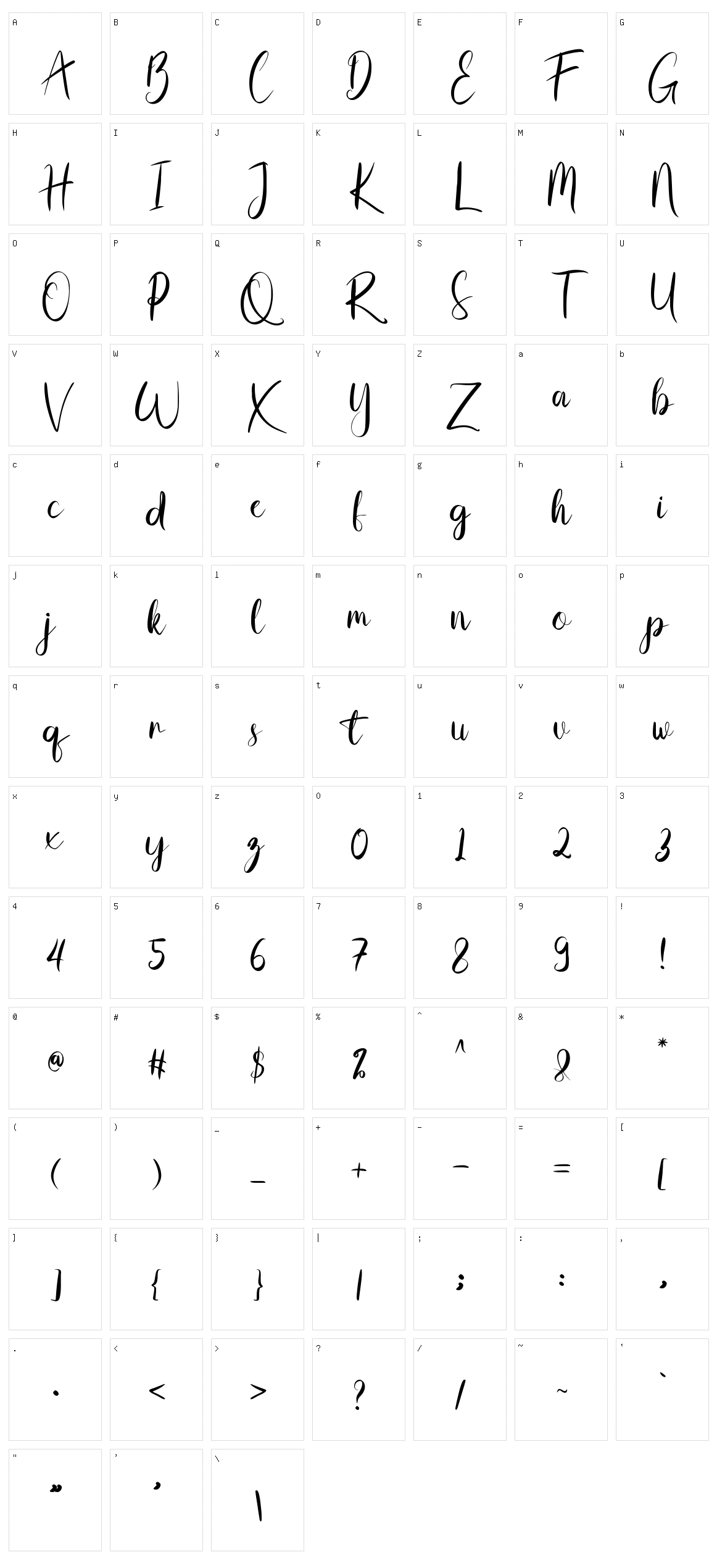 Slotip Character Set