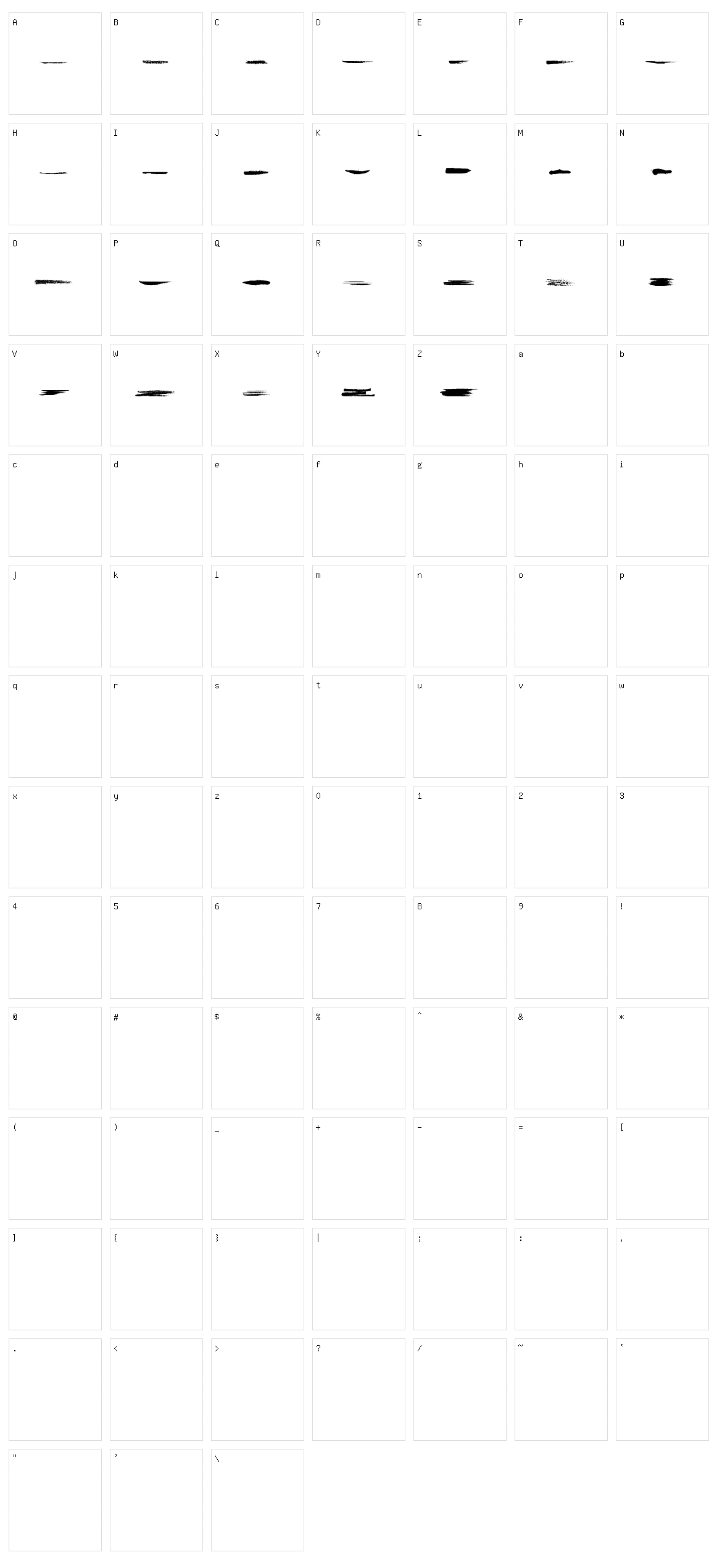 Grunge Strokes 01 Character Set