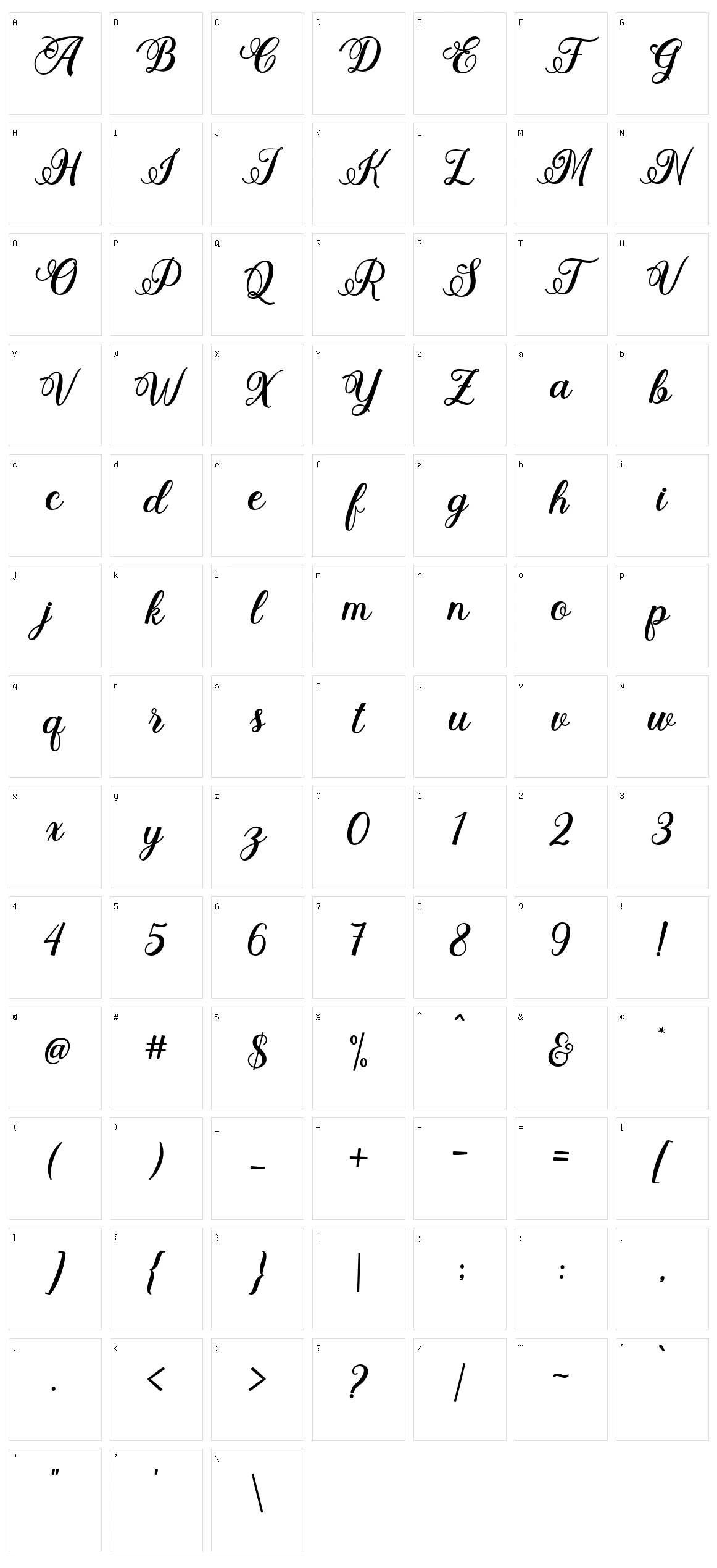Stayola Character Set