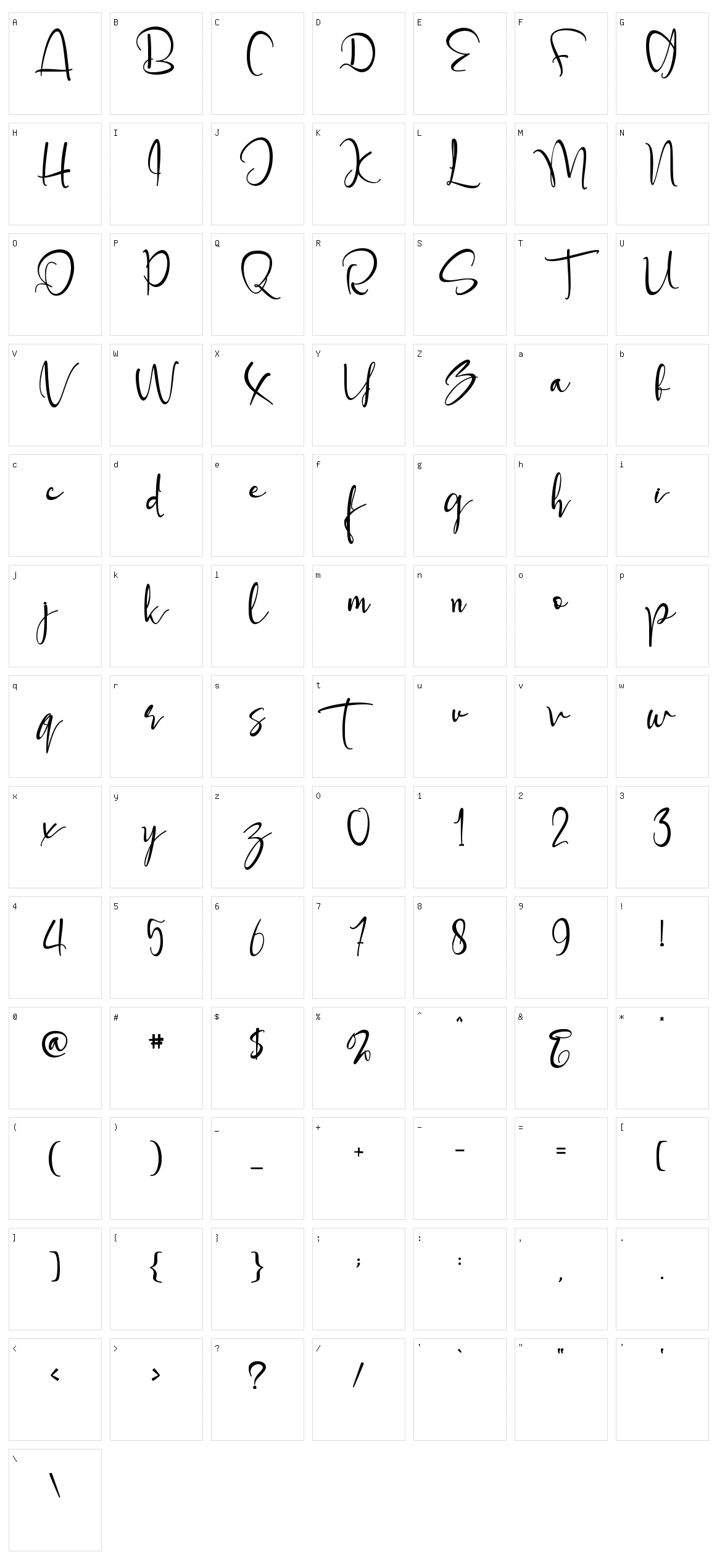 Steffinella Character Set