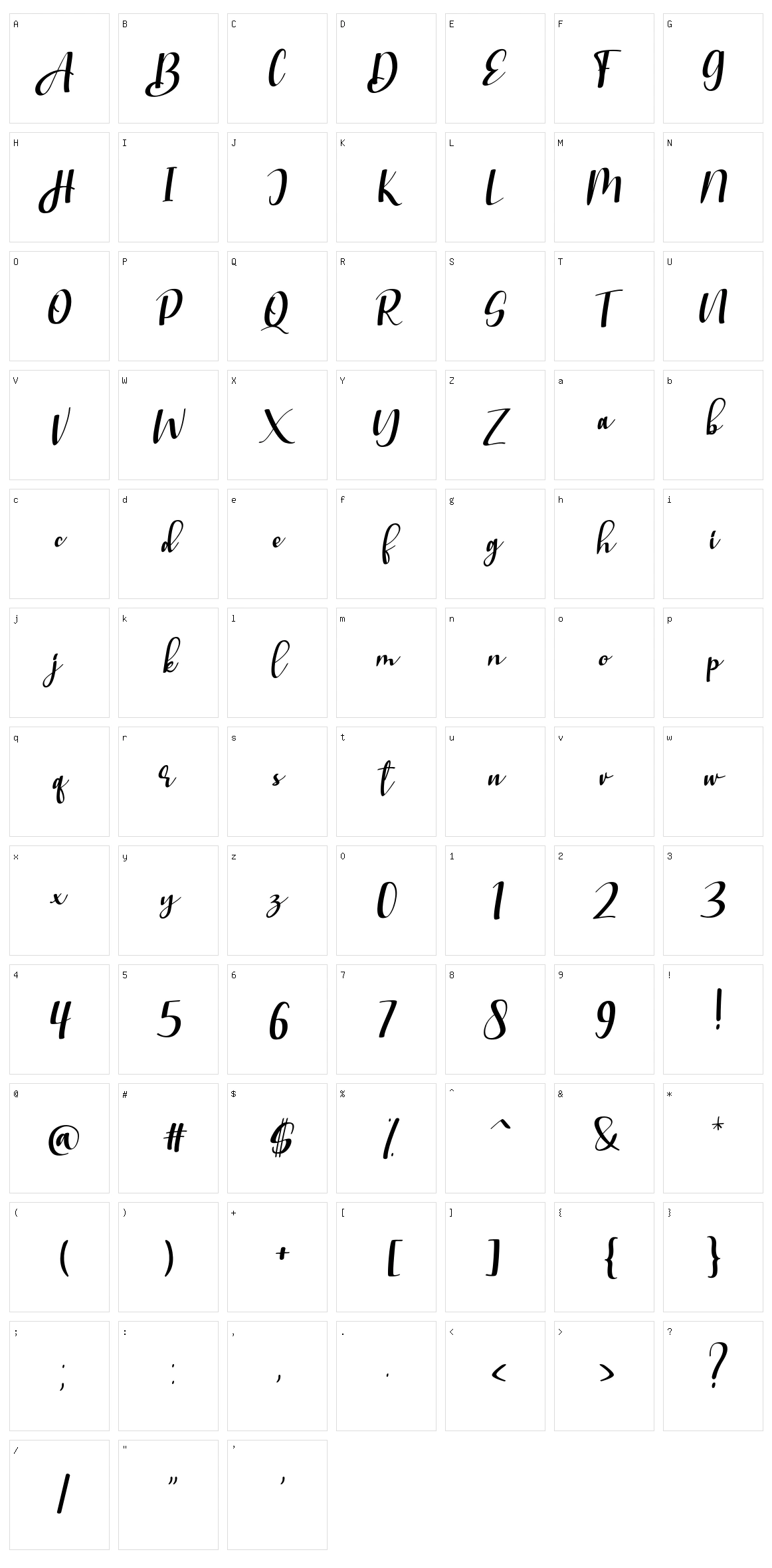 Stranggi Character Set