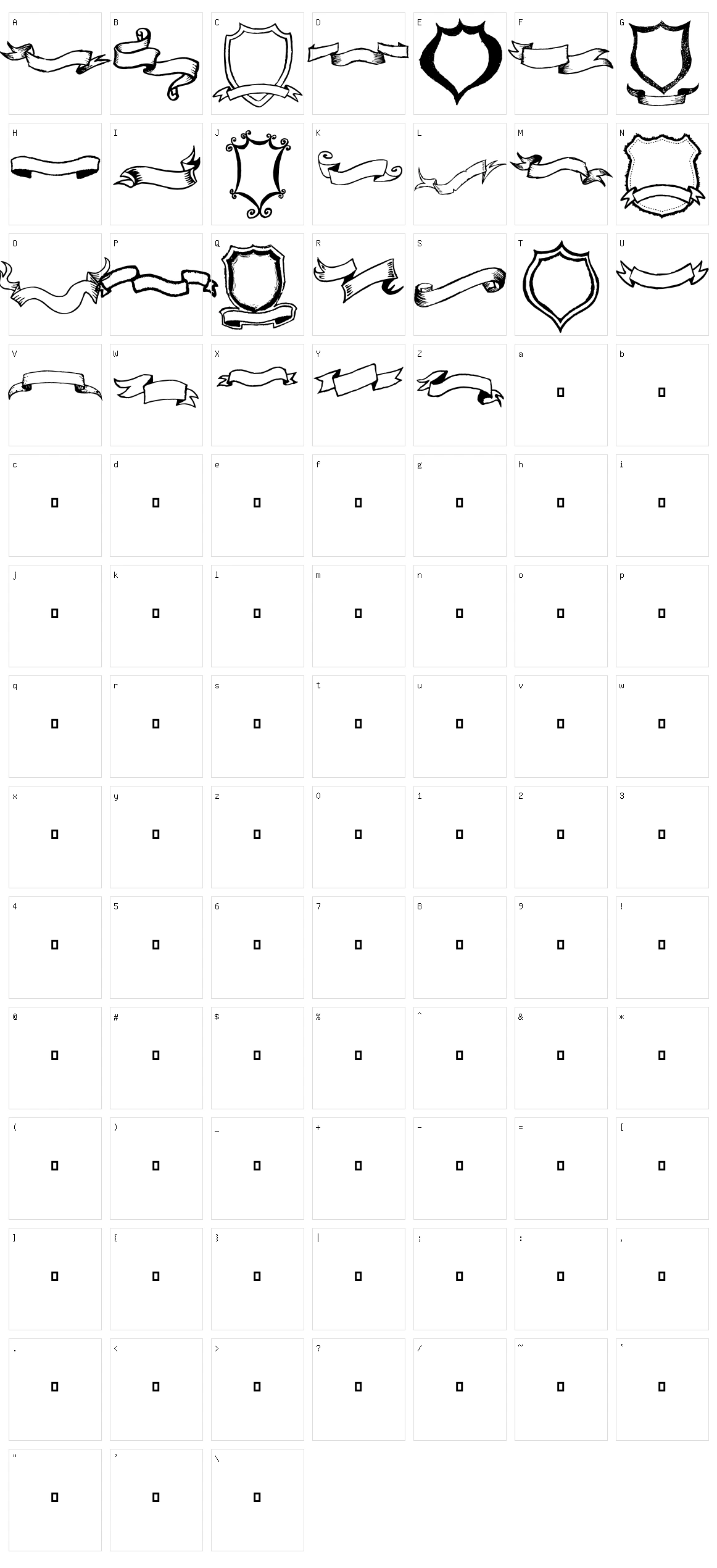 Frames 'n Riboons Character Set